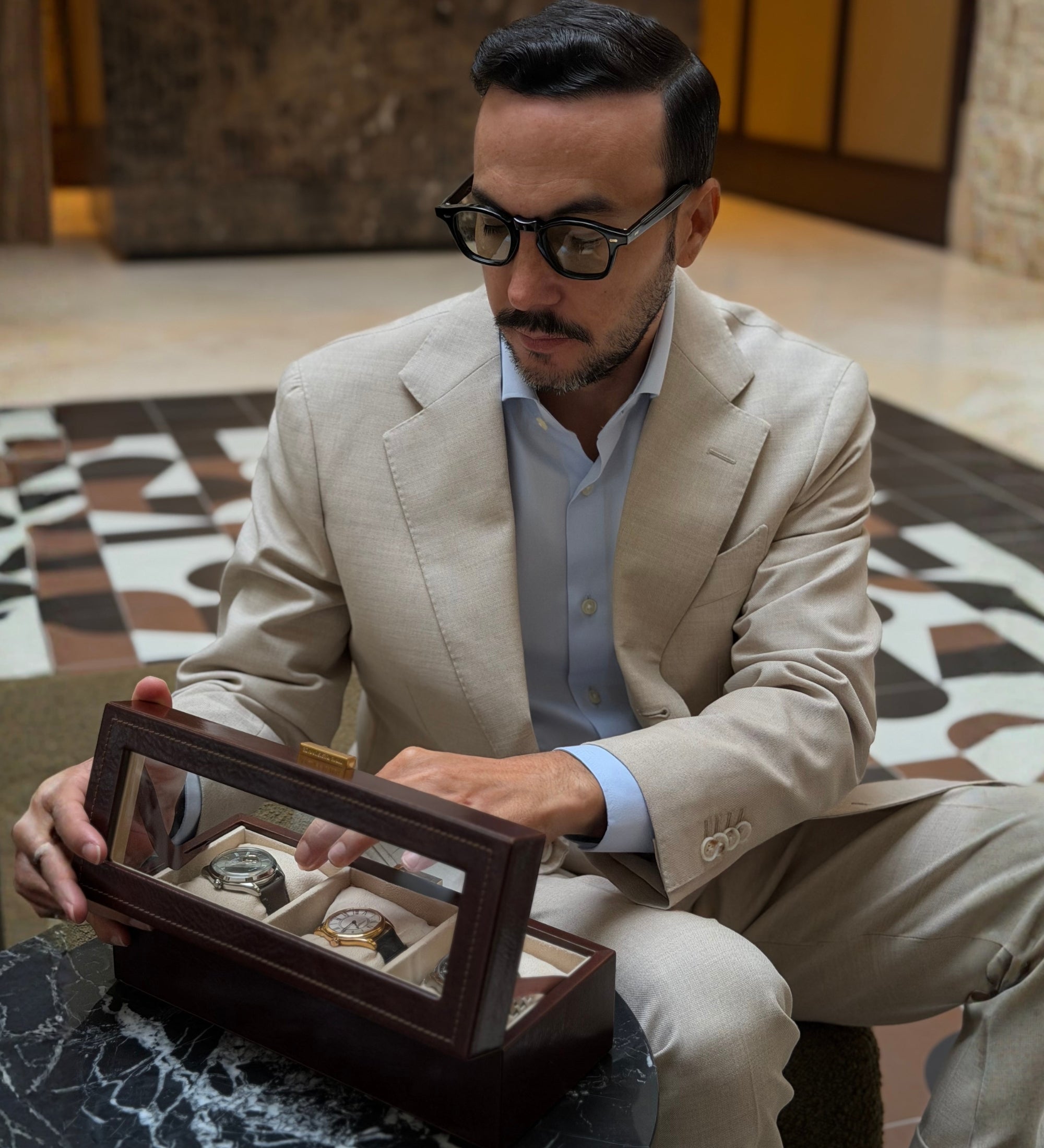 Organizador de relojes, caja para relojes de cuero: Silence