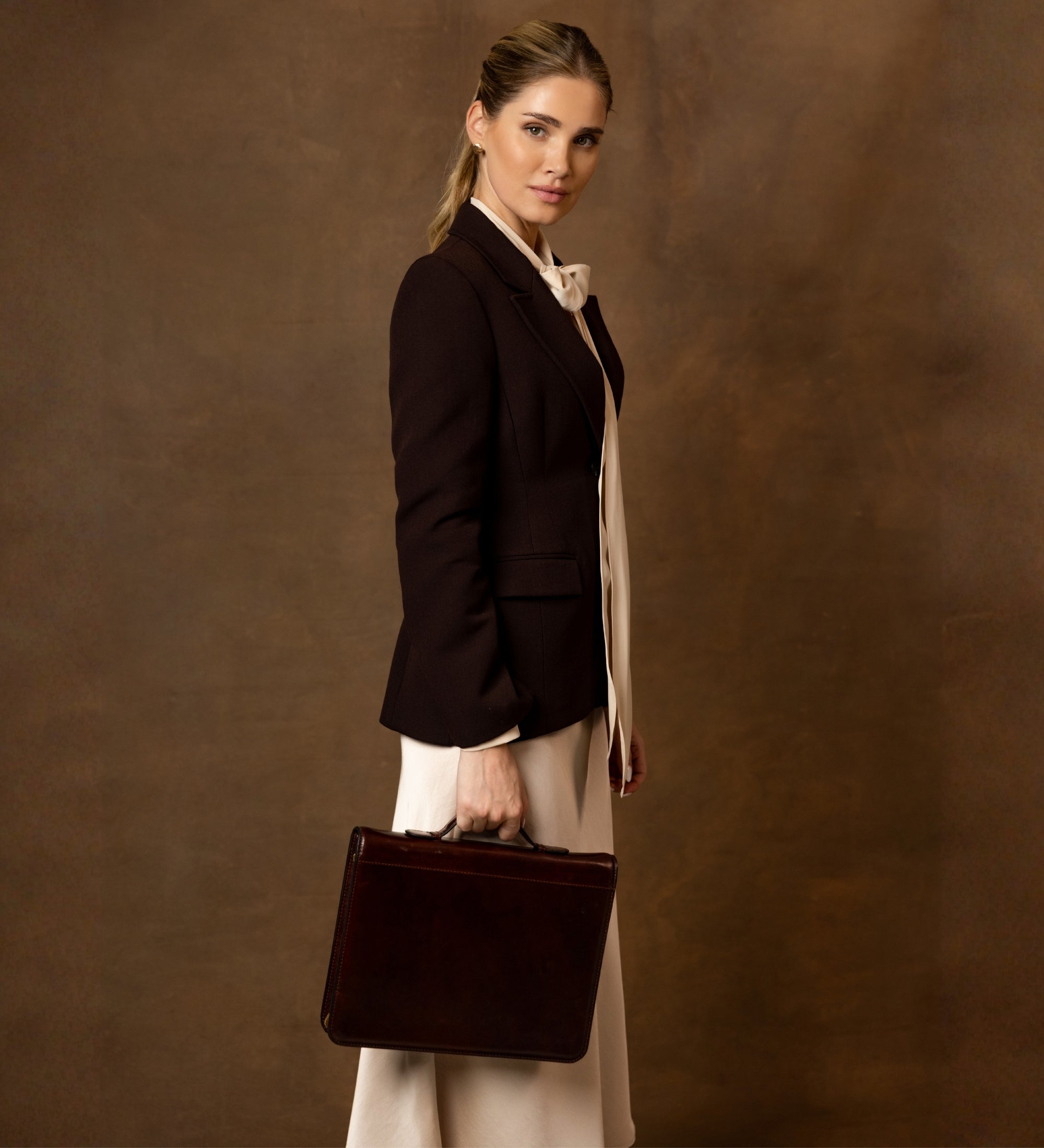 Portadocumentos de cuero con carpeta para mujer: Joy in the Morning