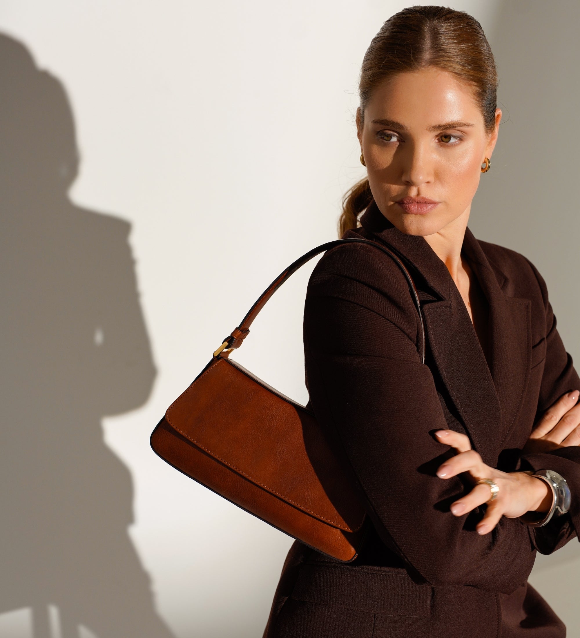 Bolso de mano baguette de cuero: Bright Lights, Big City