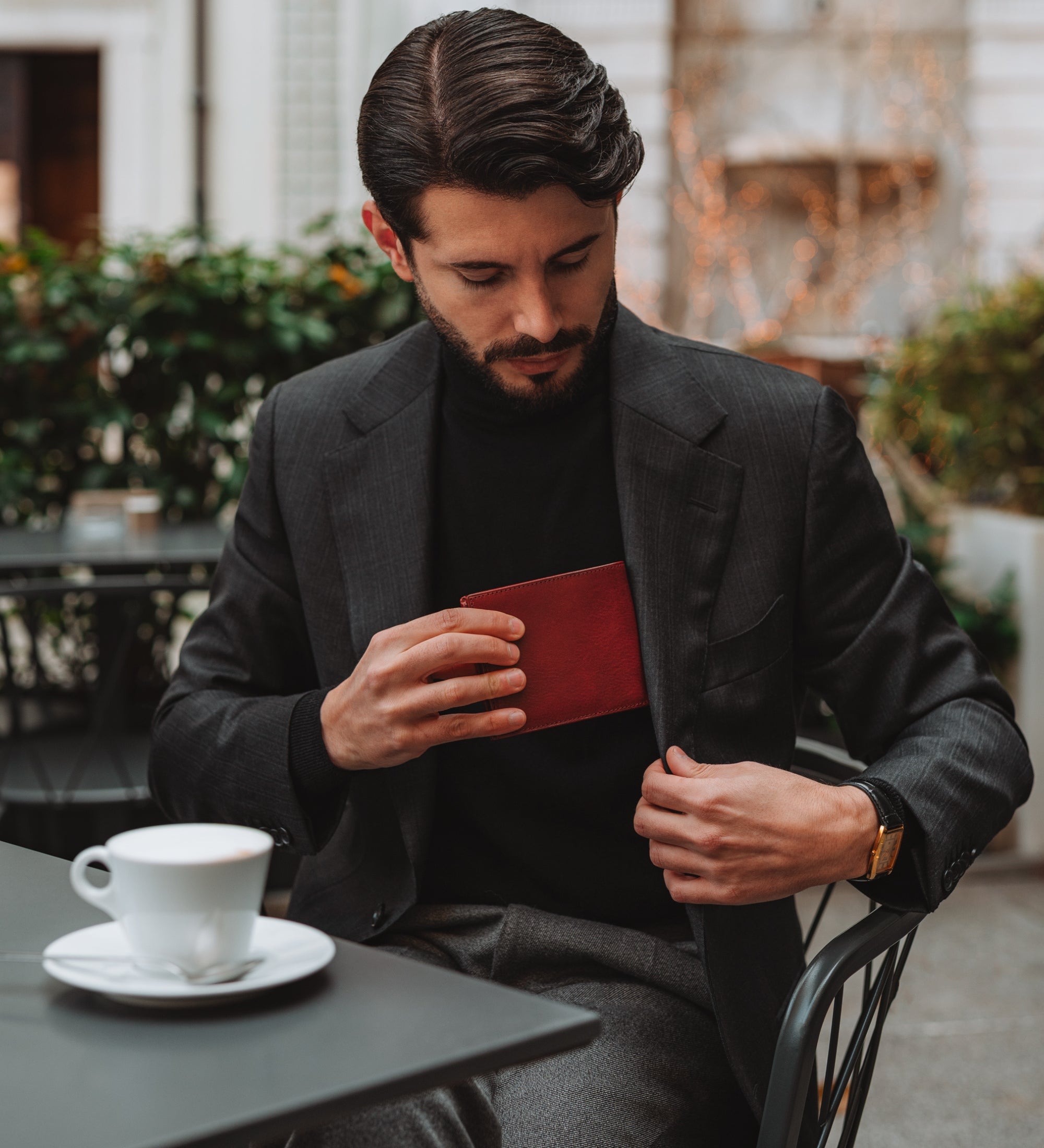 Cartera de cuero de doble compartimento: Daniel