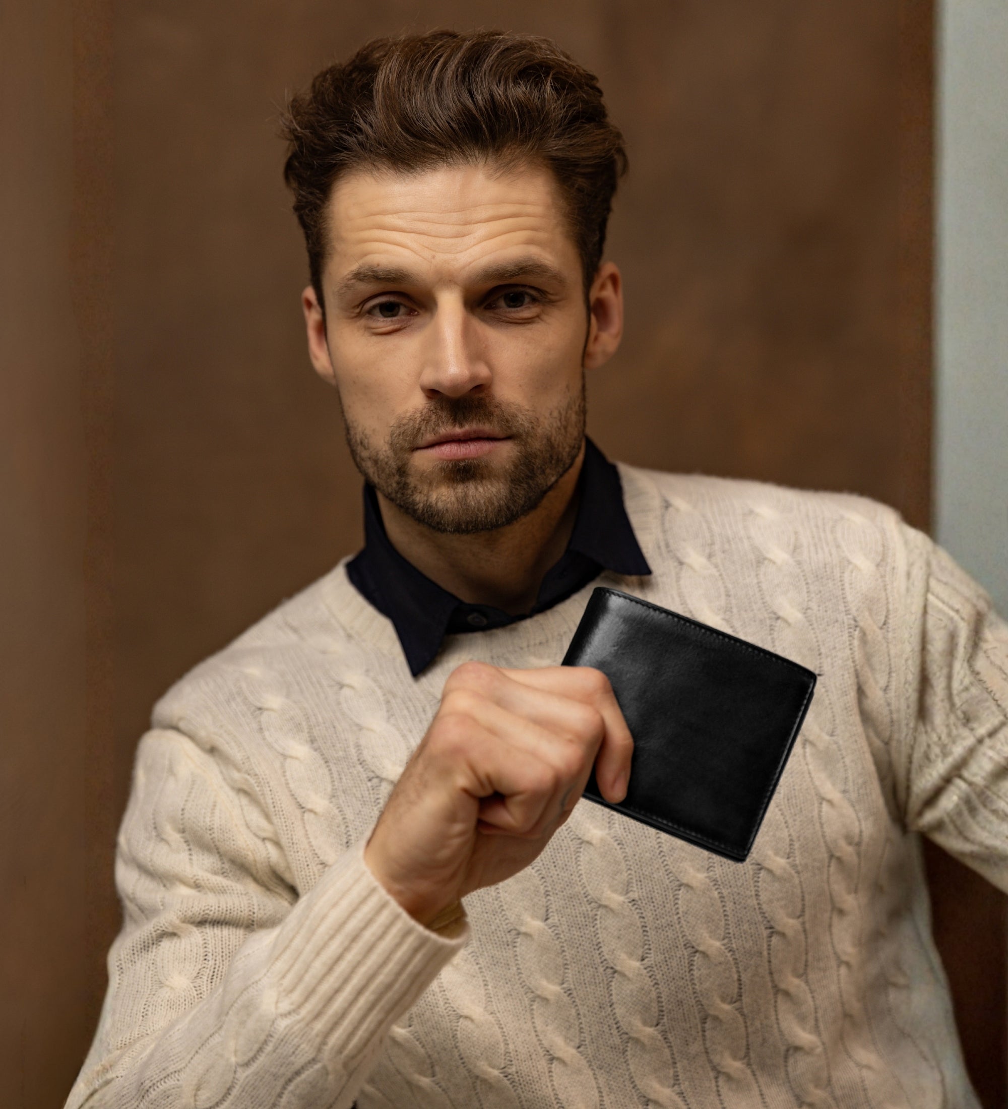 Cartera de cuero de doble compartimento: Daniel