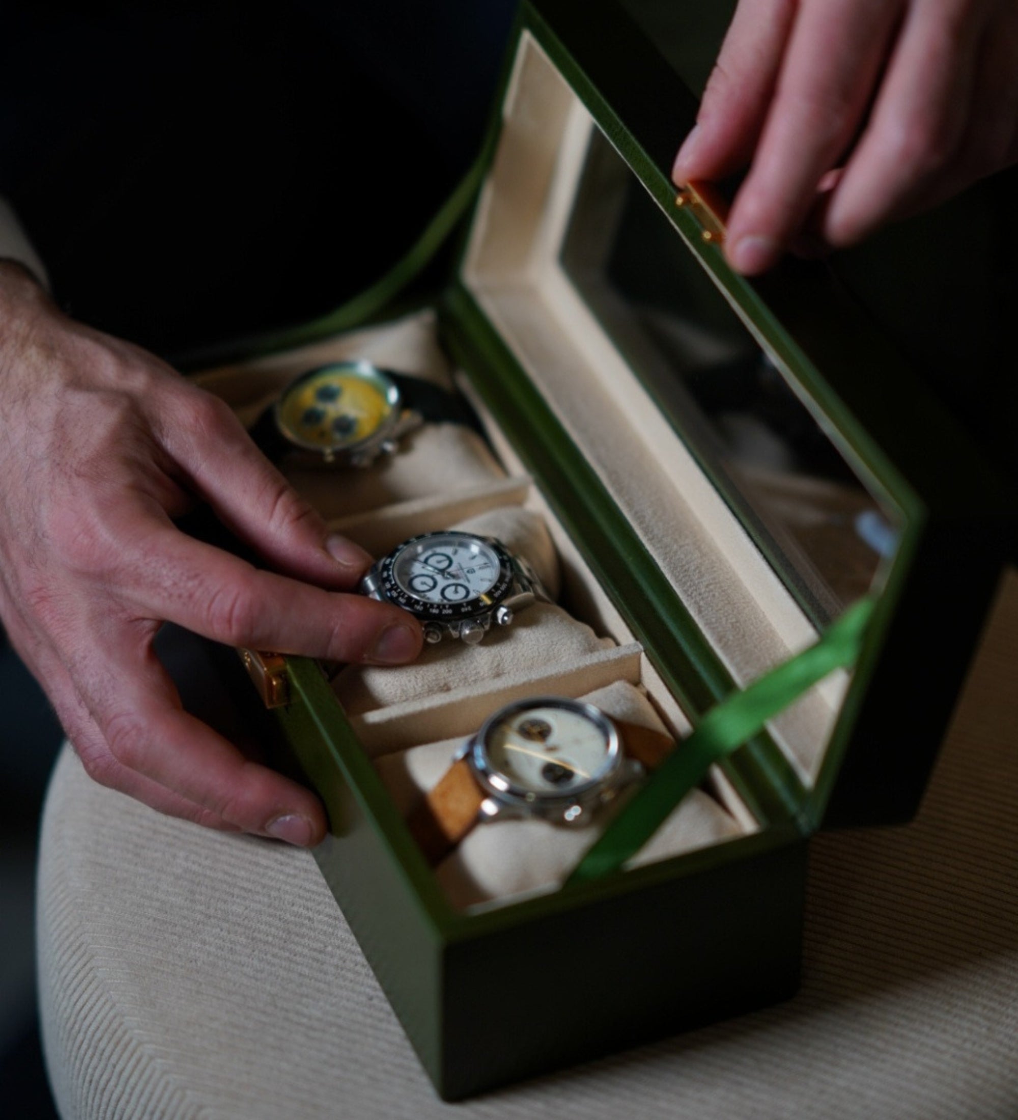 Organizador de relojes, caja para relojes de cuero: Silence