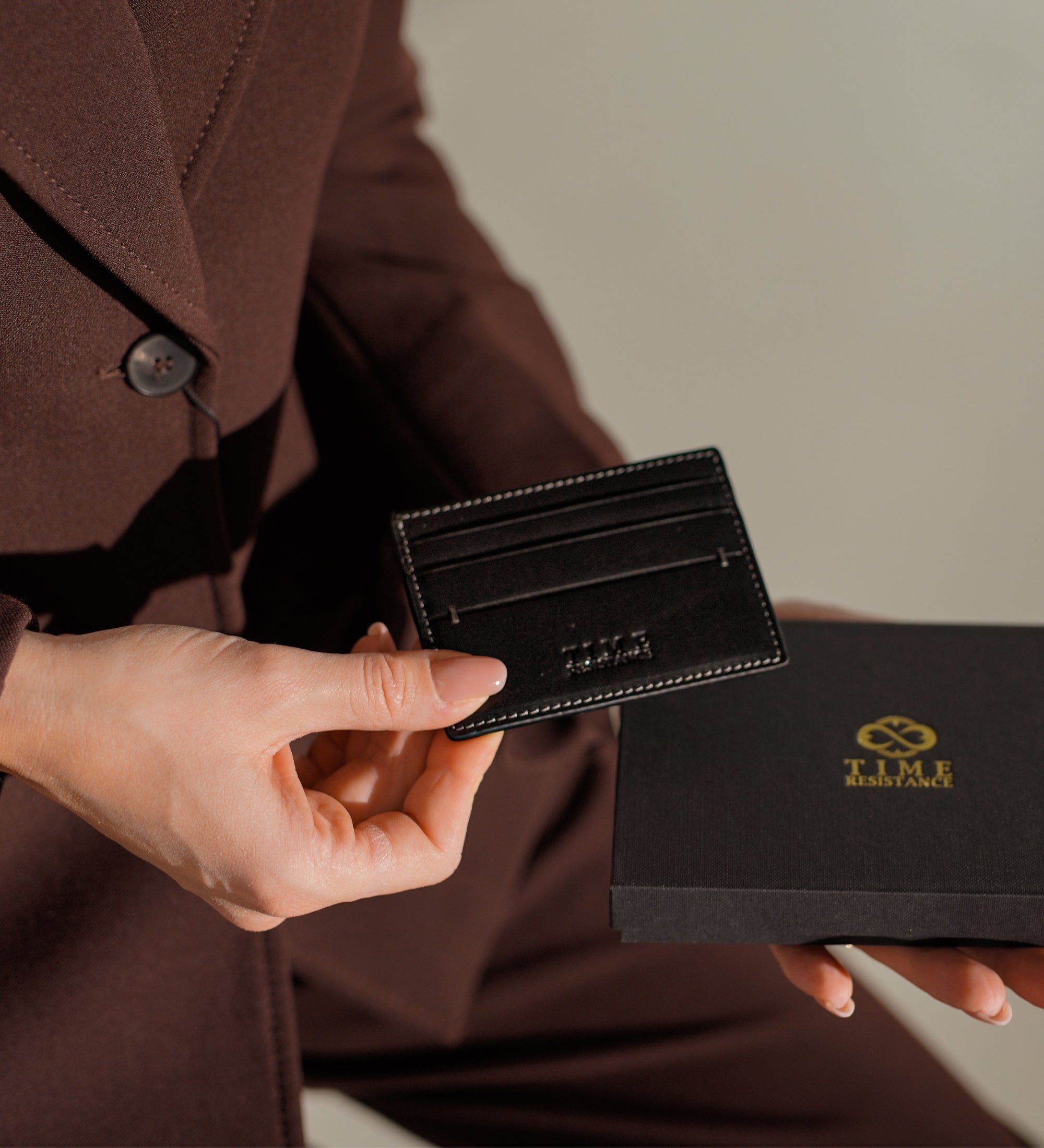 Tarjetero de cuero para tarjetas de visita/para tarjetas de crédito para mujer: Fireflies