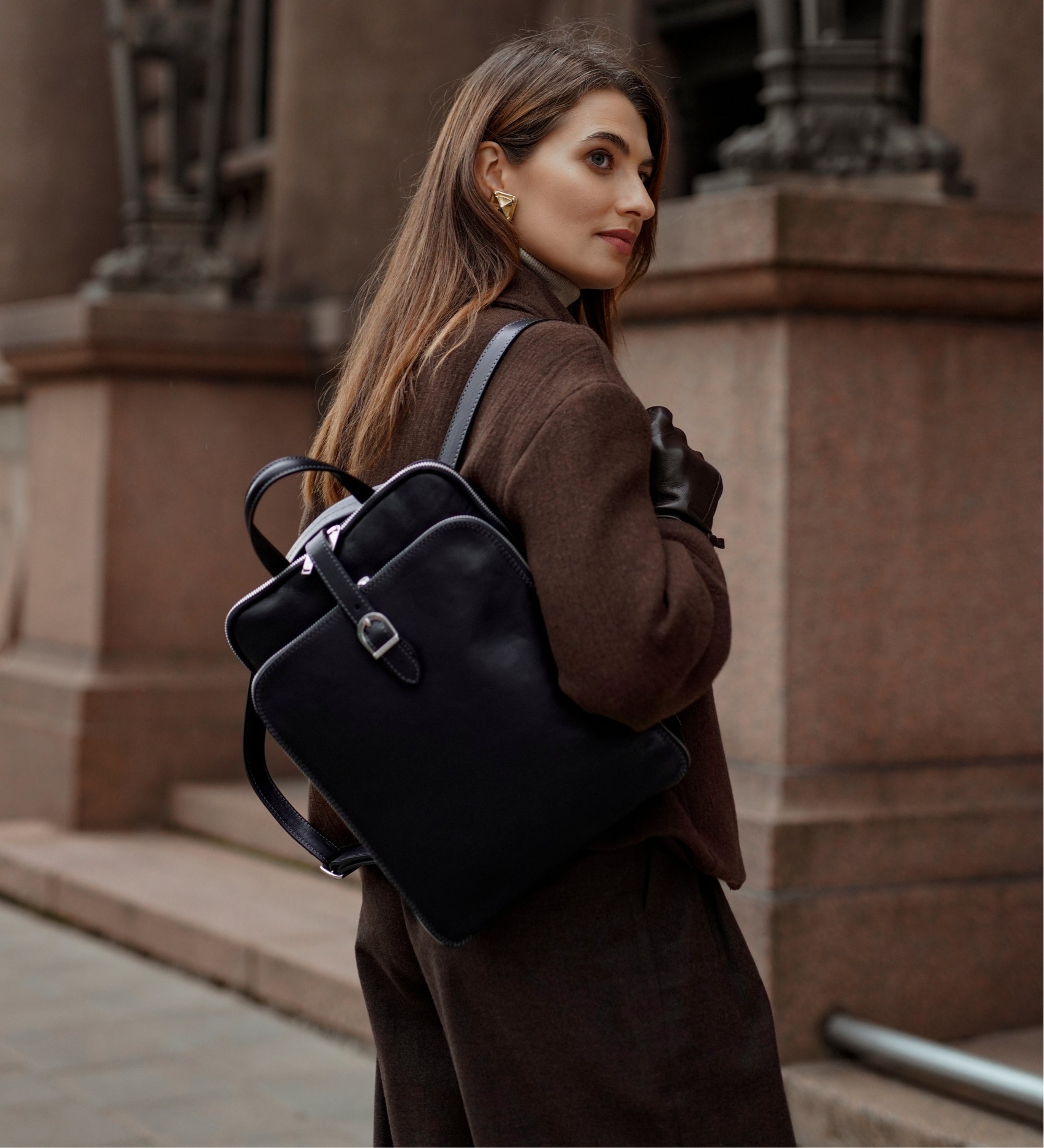 Bolso de hombro/mochila de cuero convertible para mujer: Clarissa