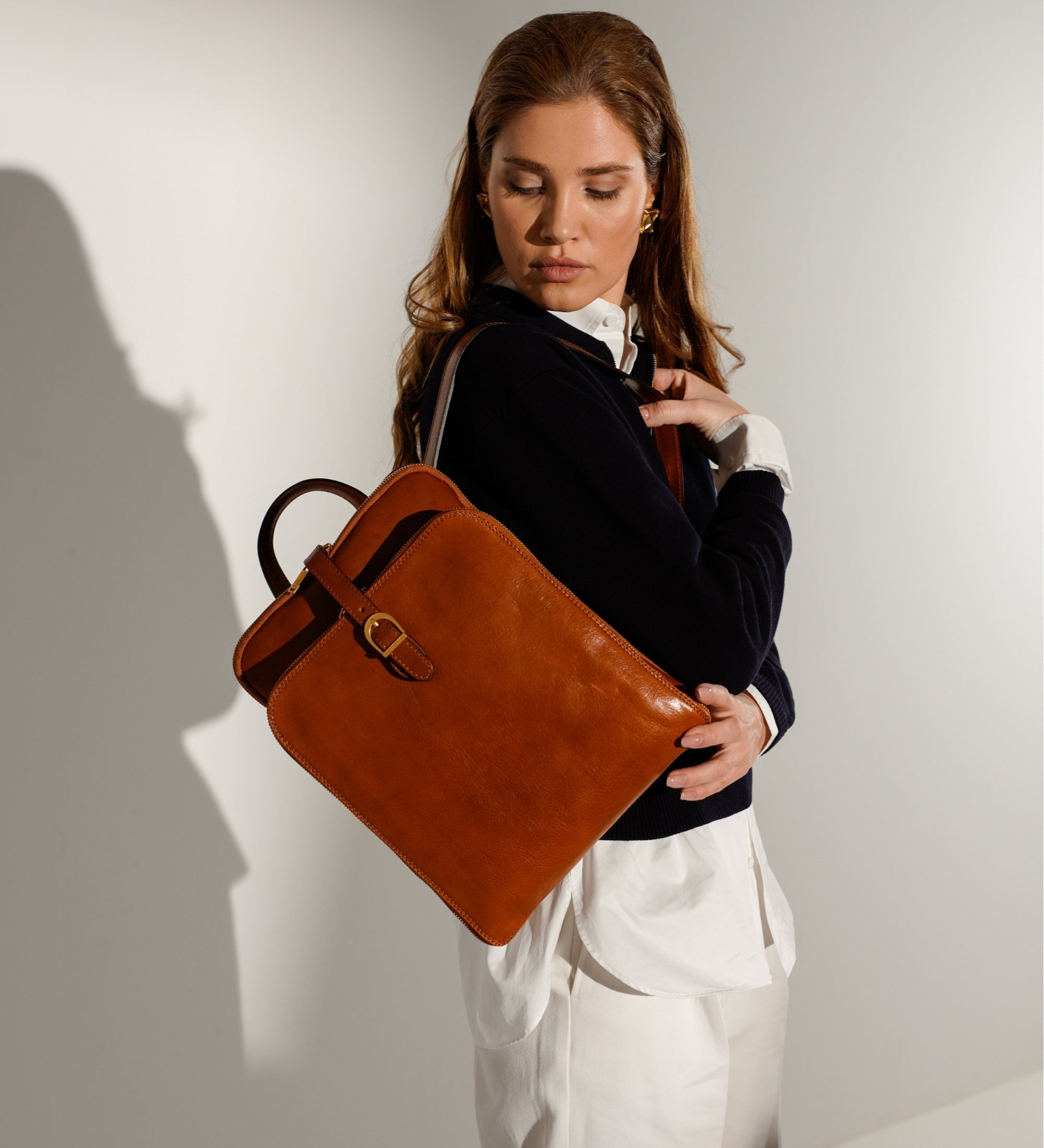 Bolso de hombro/mochila de cuero convertible para mujer: Clarissa