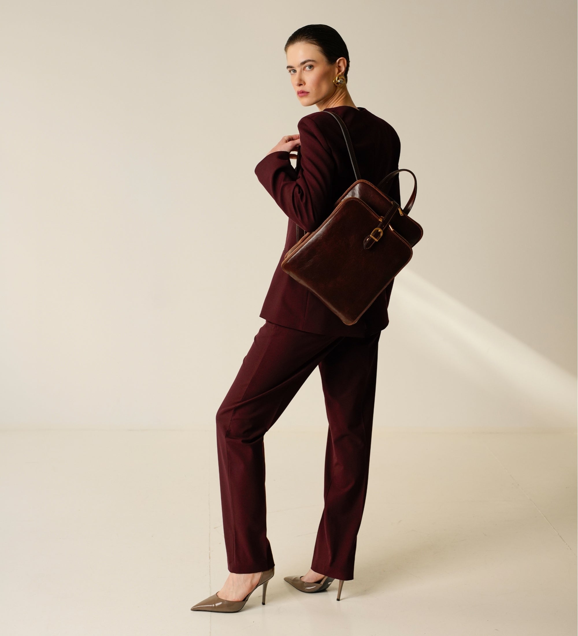 Bolso de hombro/mochila de cuero convertible para mujer: Clarissa