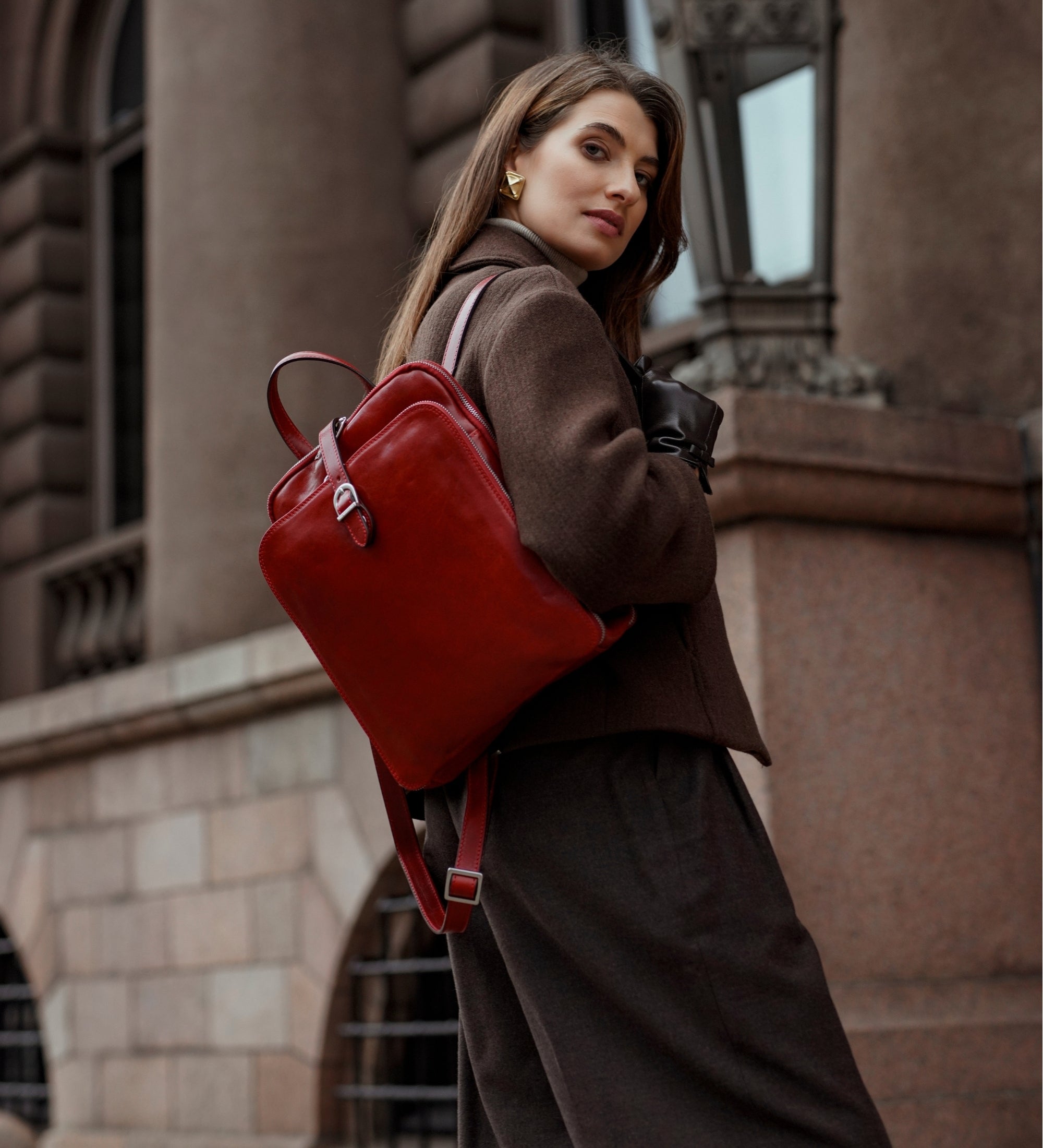 Bolso de hombro/mochila de cuero convertible para mujer: Clarissa