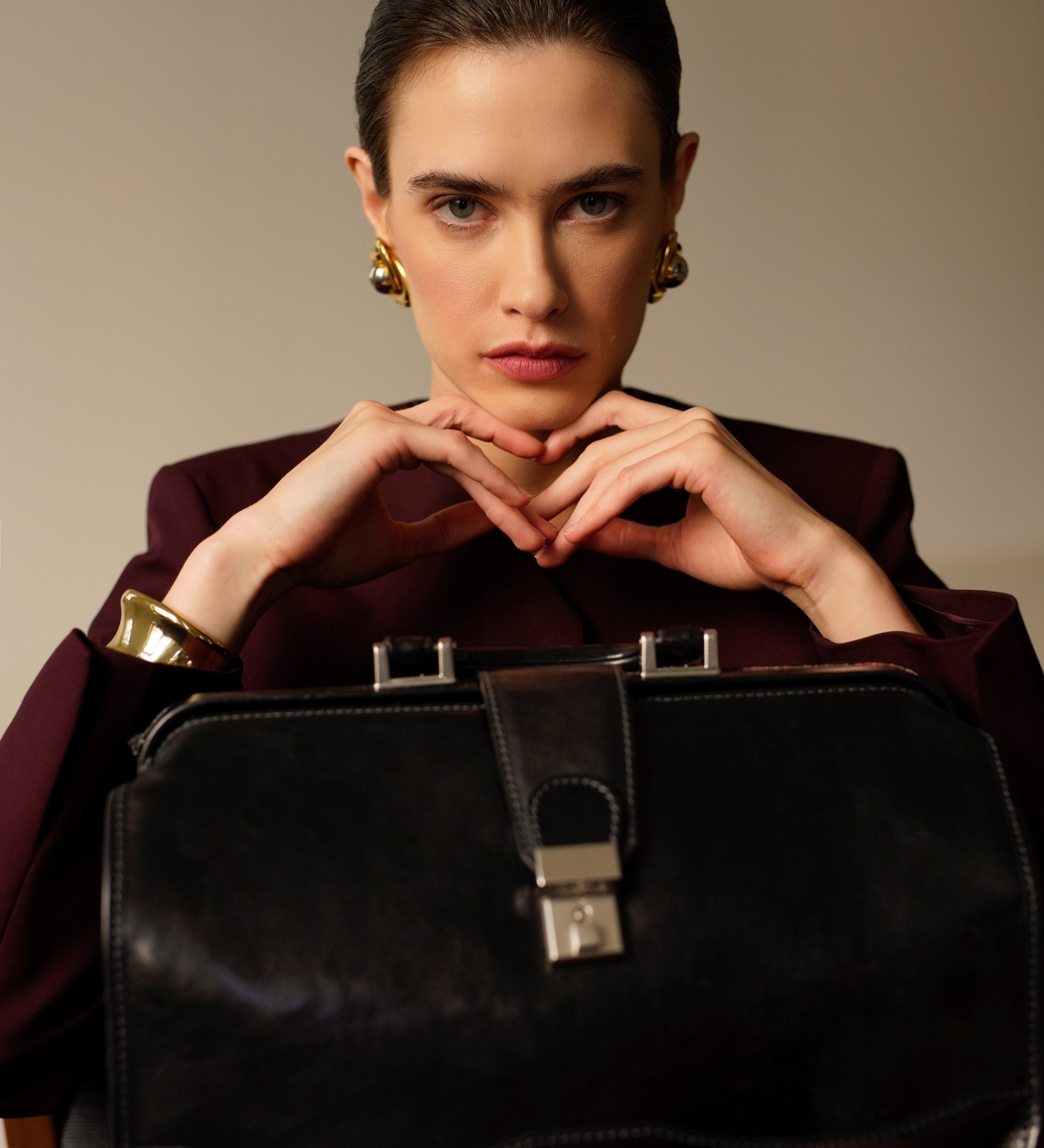 Bolso de médico de cuero pequeño para mujer: David Copperfield