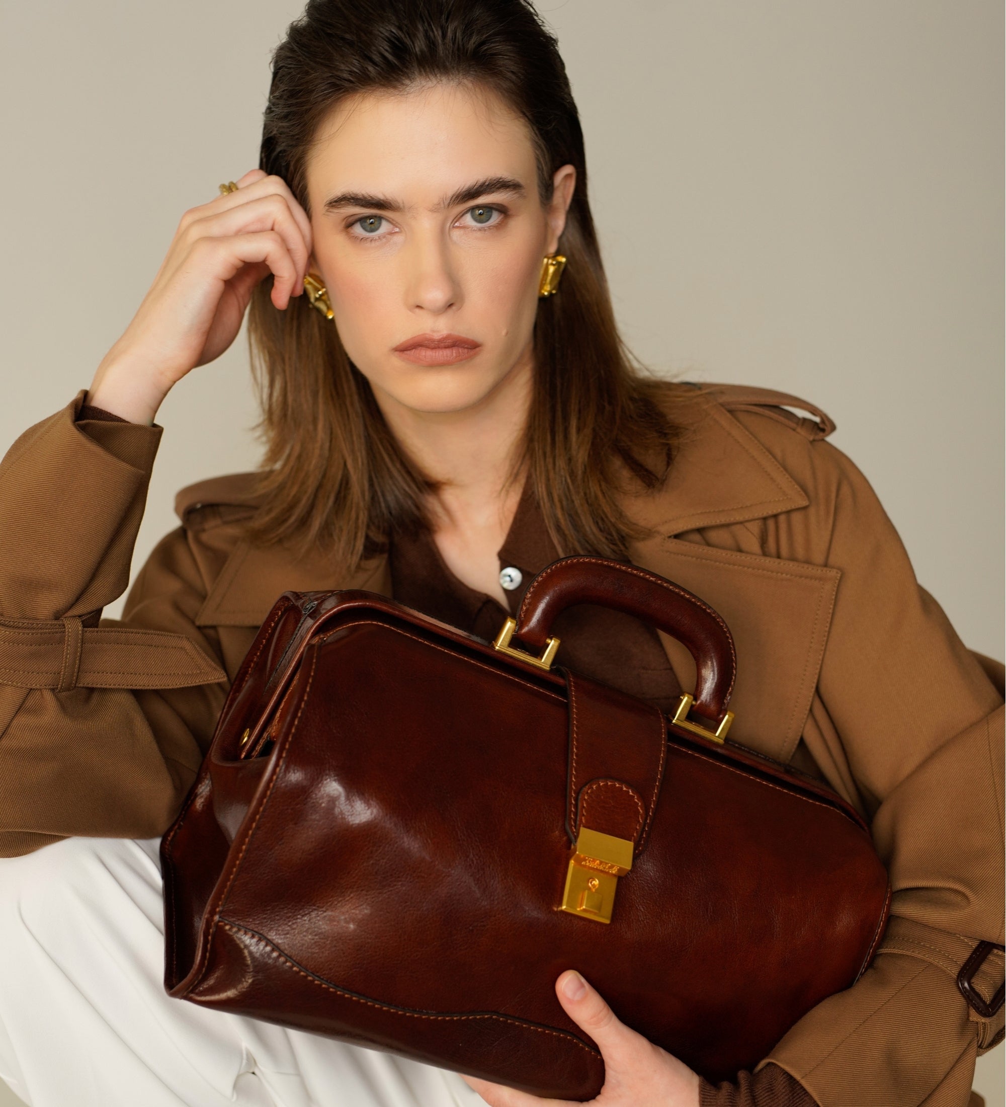 Bolso de médico de cuero pequeño para mujer: David Copperfield