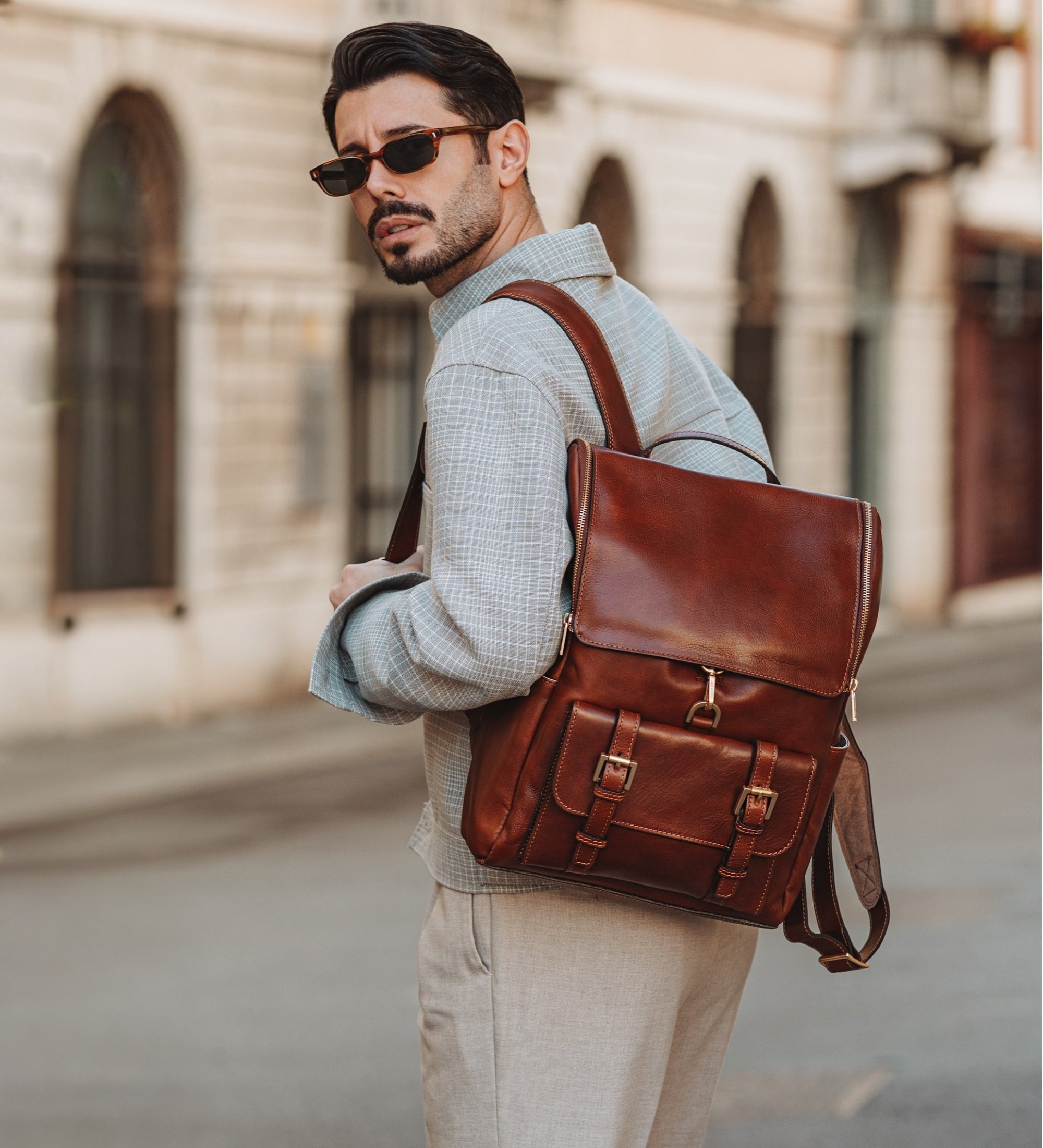 Mochila de cuero grande: The Odyssey