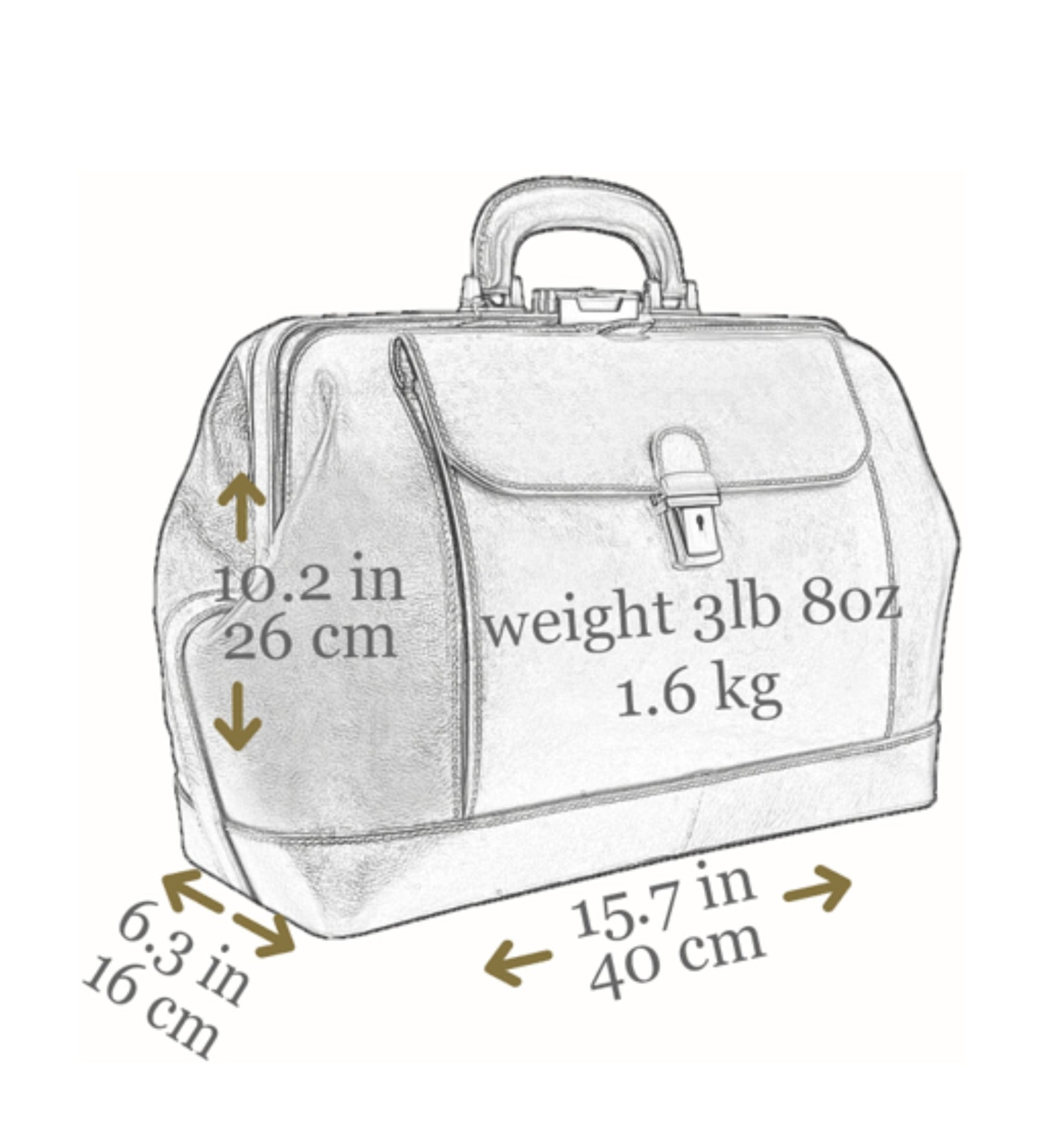 Bolso de médico de cuero italiano grande para mujer: Hamlet