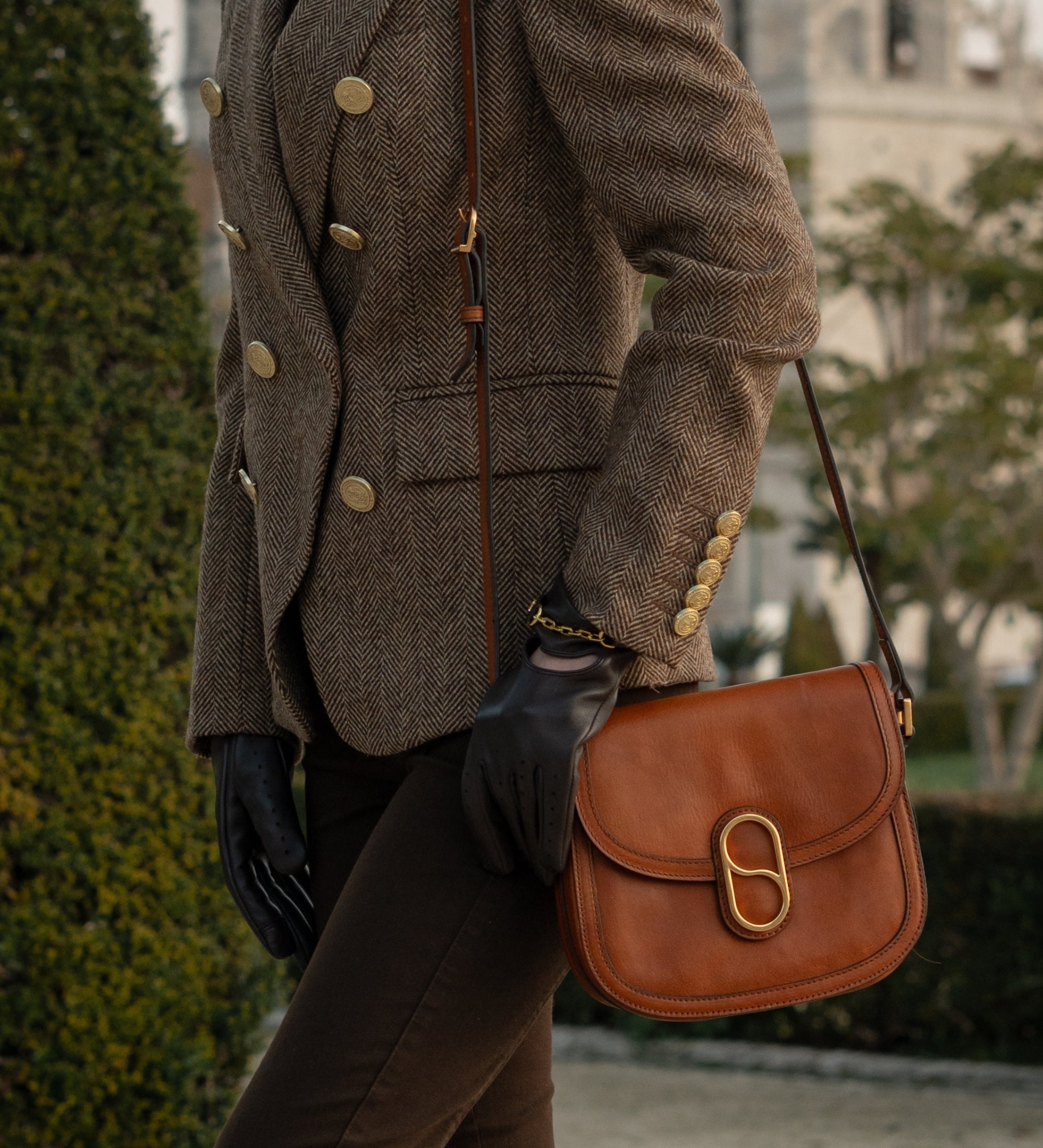 Bolso bandolera saddle de cuero para mujer: Villette