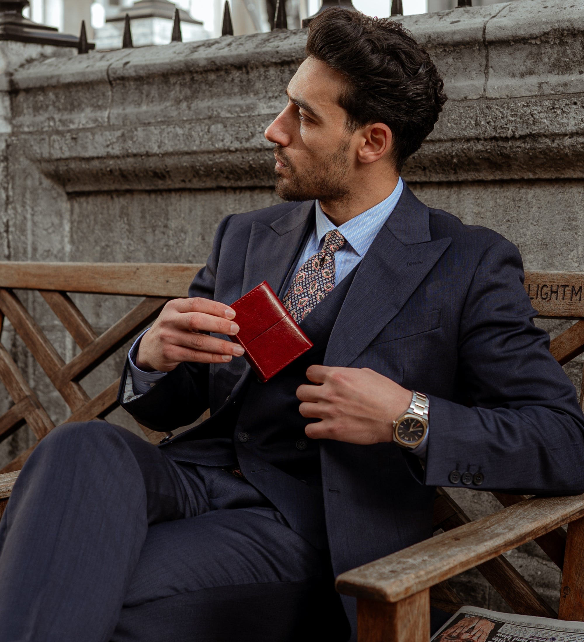 Cartera Trifold de Cuero - Red Harvest