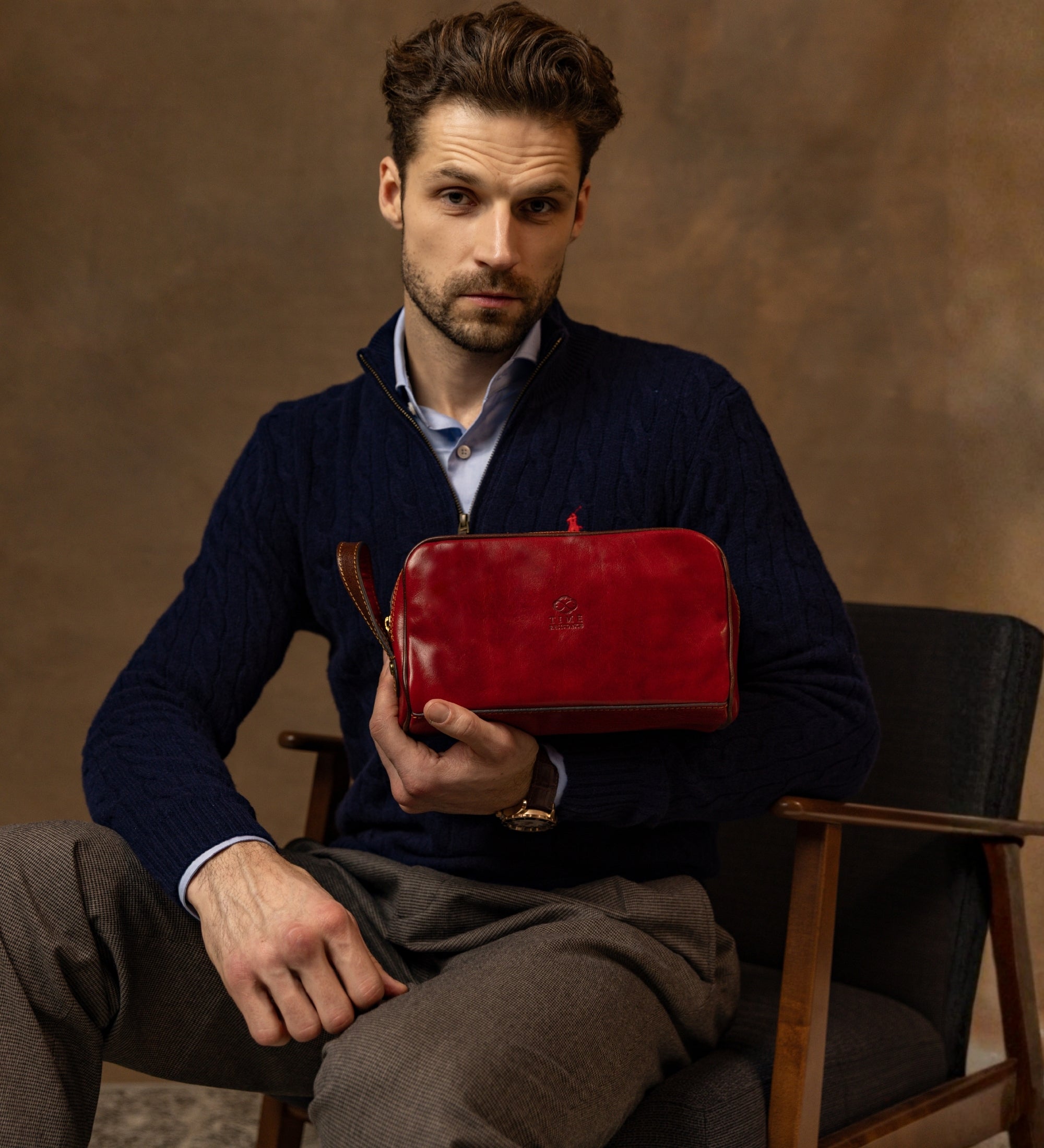 Neceser de hombre/bolsa para cosméticos de cuero: All the Kings Men