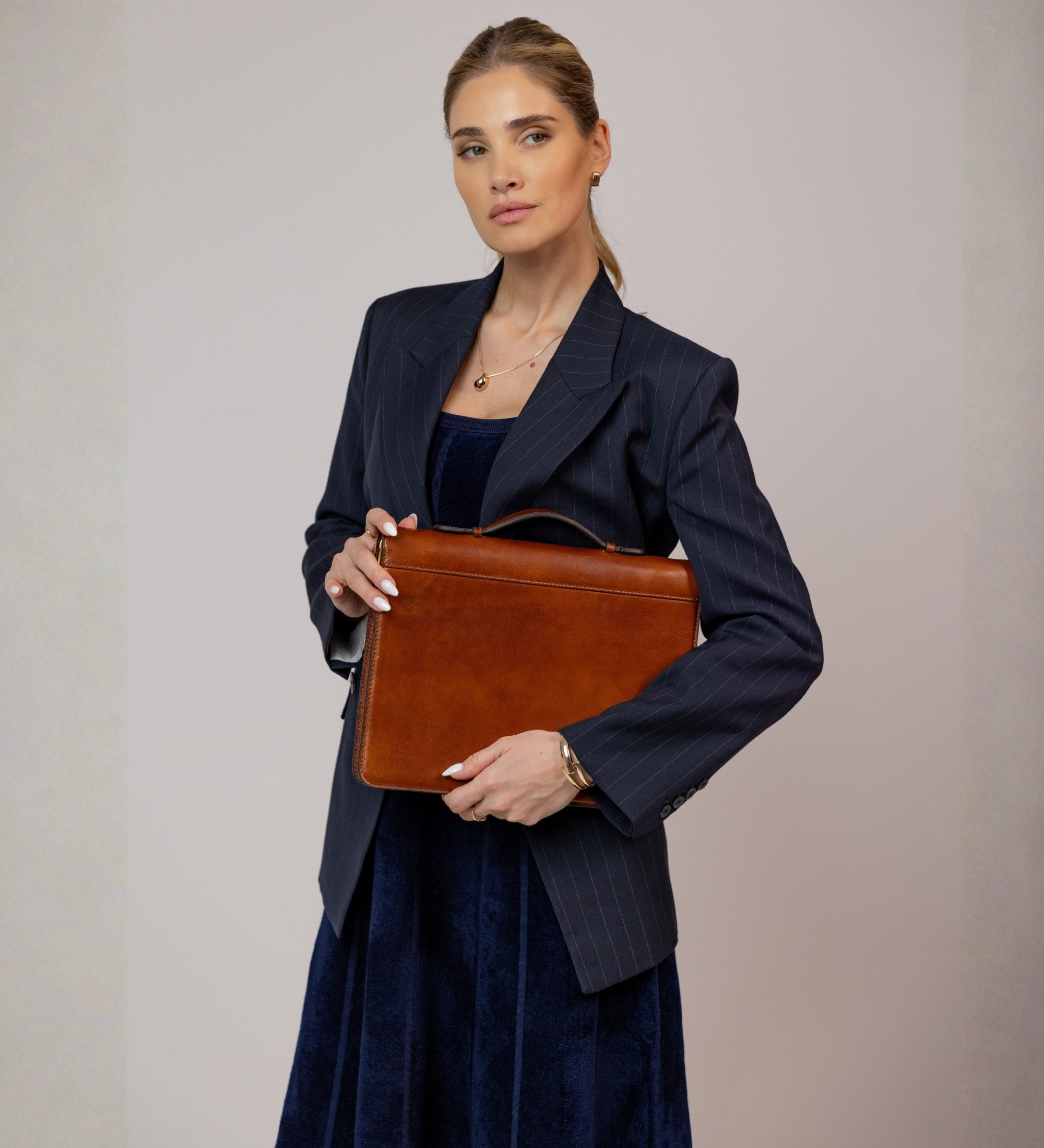 Portadocumentos de cuero con carpeta para mujer: Joy in the Morning