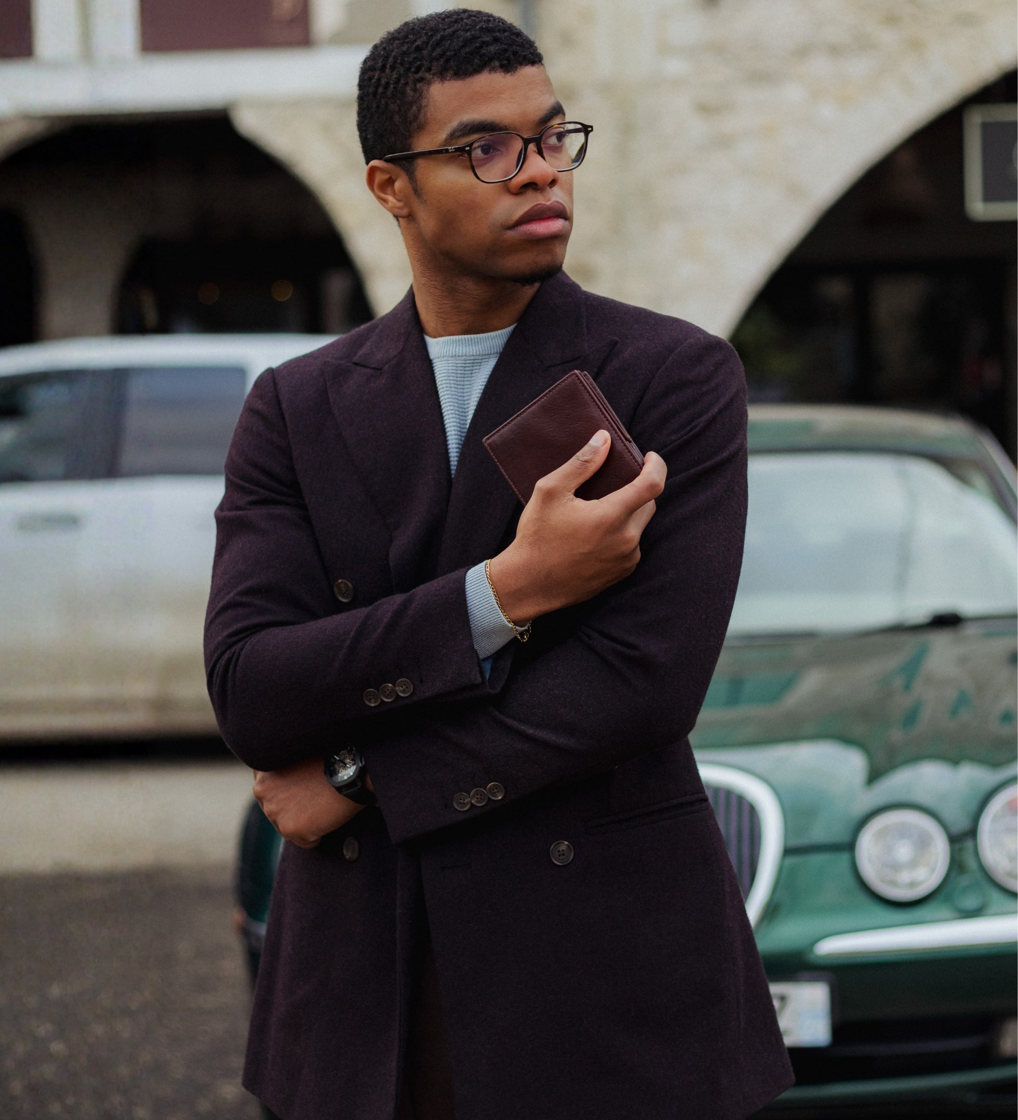 Cartera de cuero de doble compartimento: Daniel