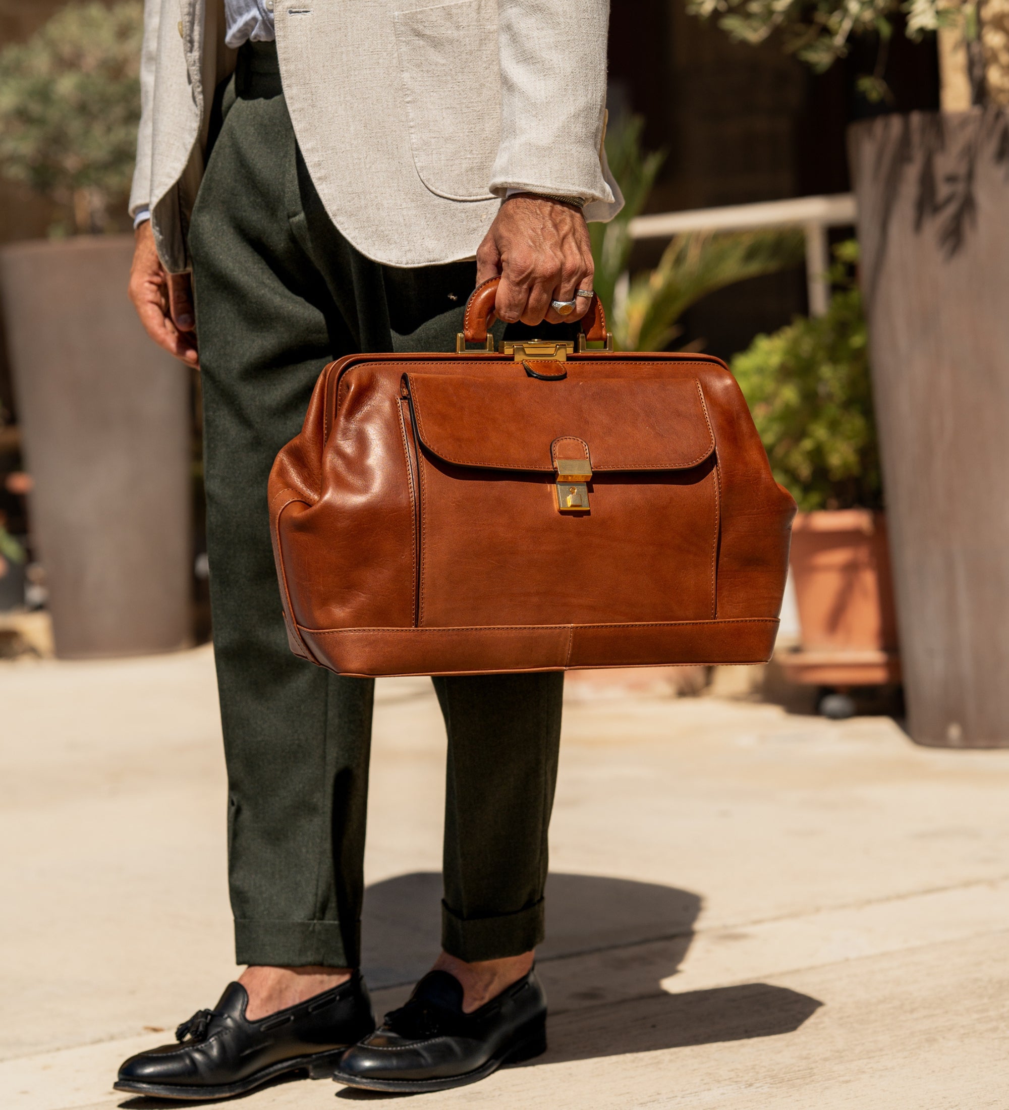 Bolso de médico de cuero italiano grande: Hamlet