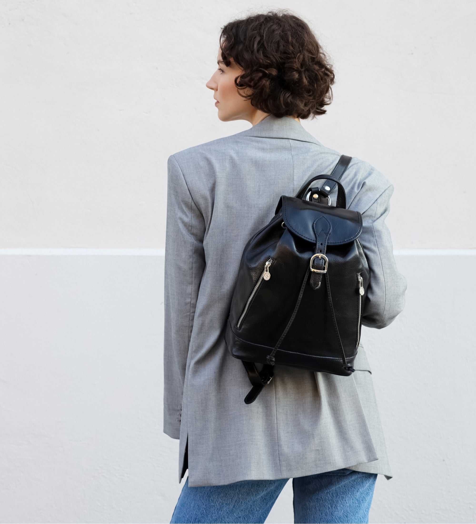 Mochila de cuero para mujer: White Noise