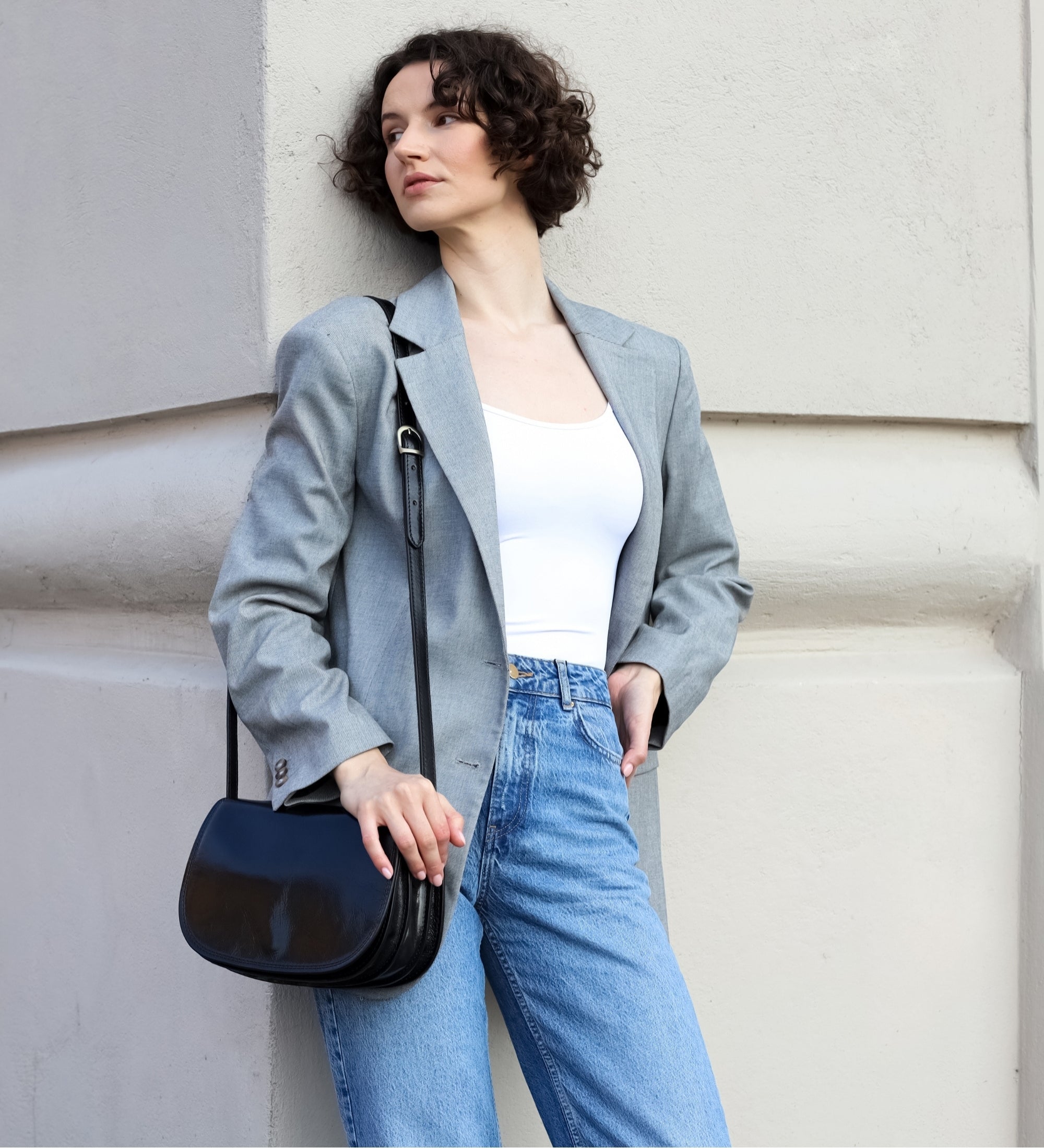 Bolso bandolera saddle de cuero para mujer: Moonfleet