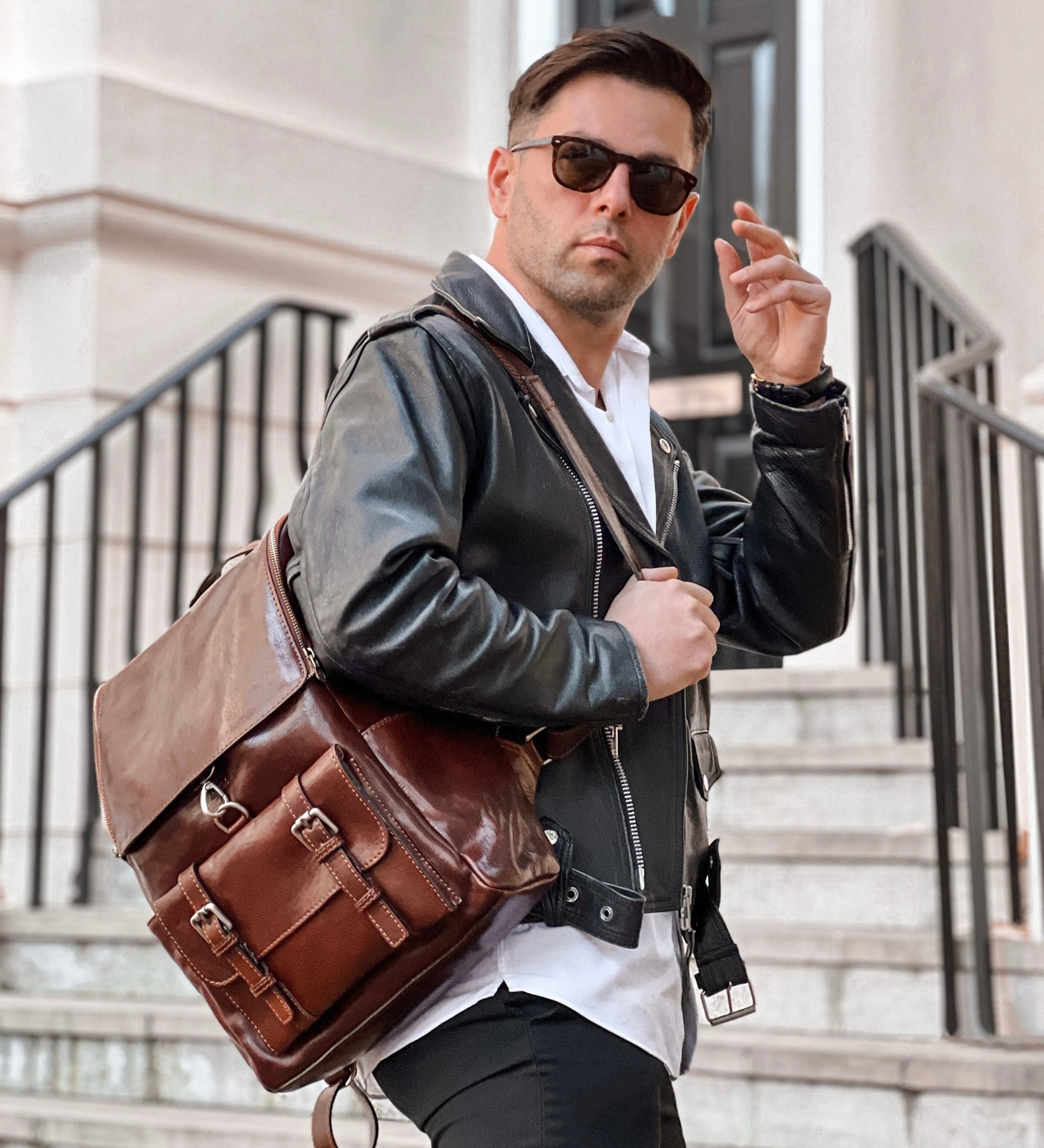 Mochila de cuero grande: The Odyssey