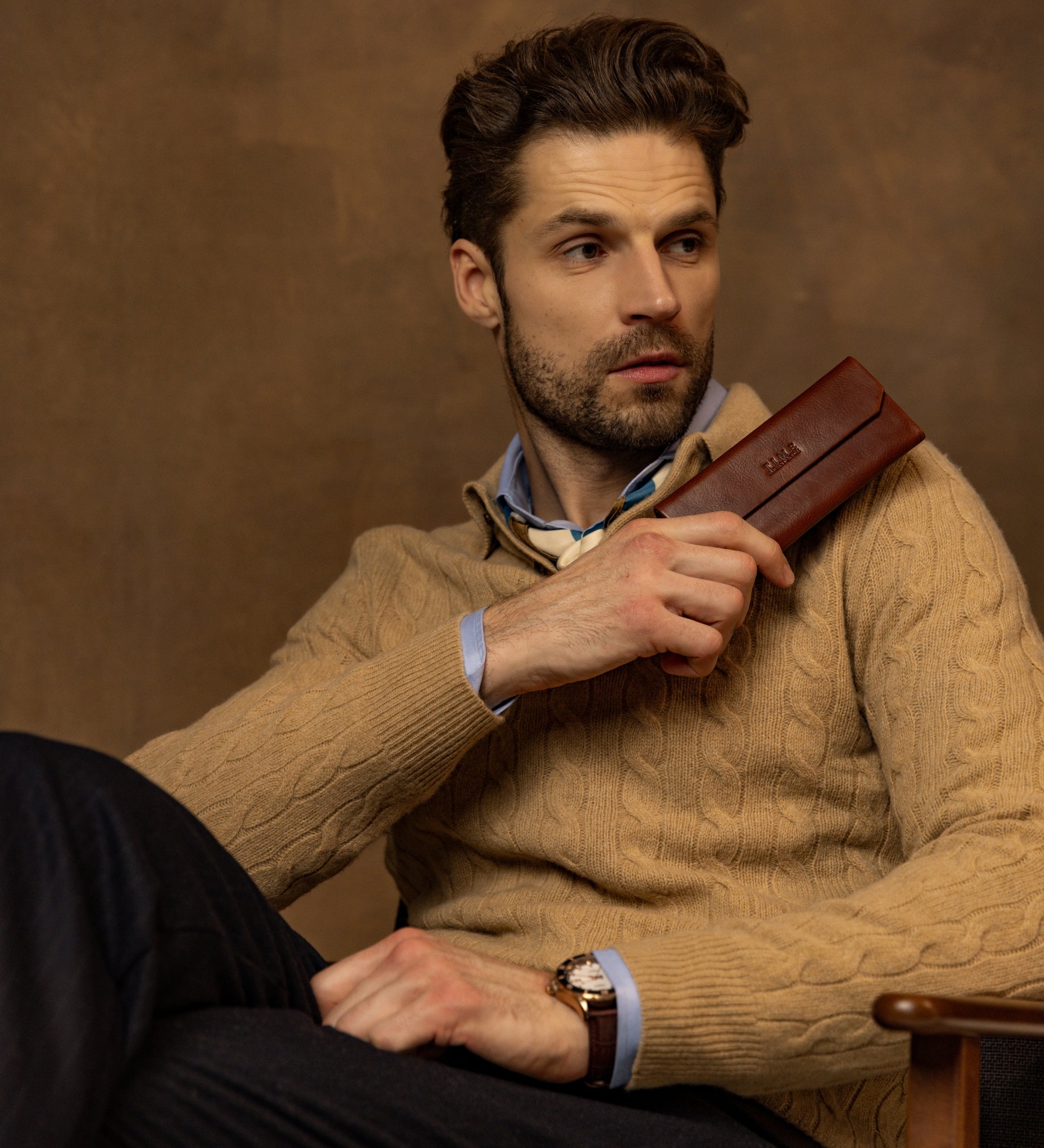 Estuche de cuero plegable para gafas: The Riddle of the Sands