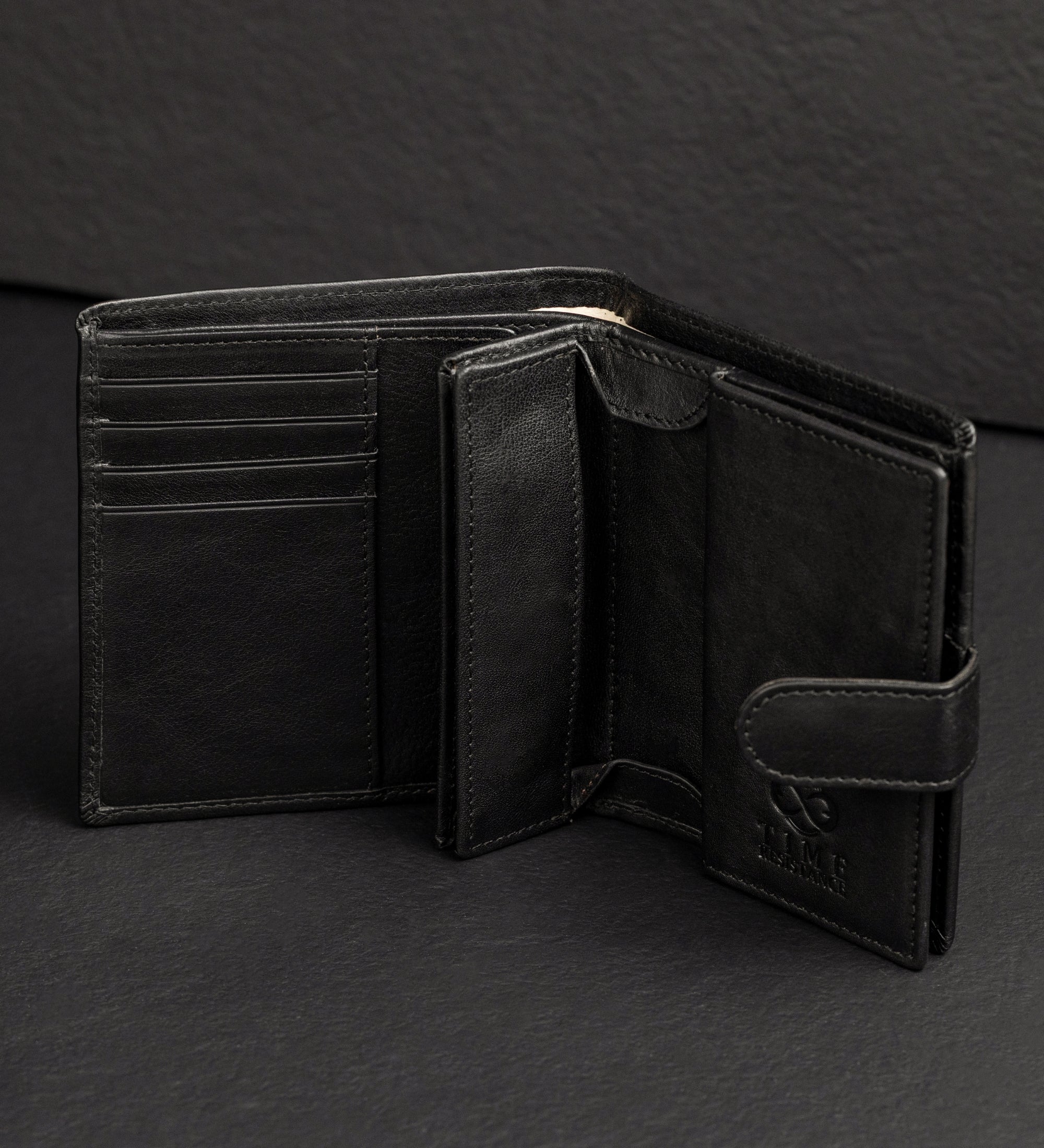 Cartera de cuero de doble compartimento y cierre a presión: Ironweed