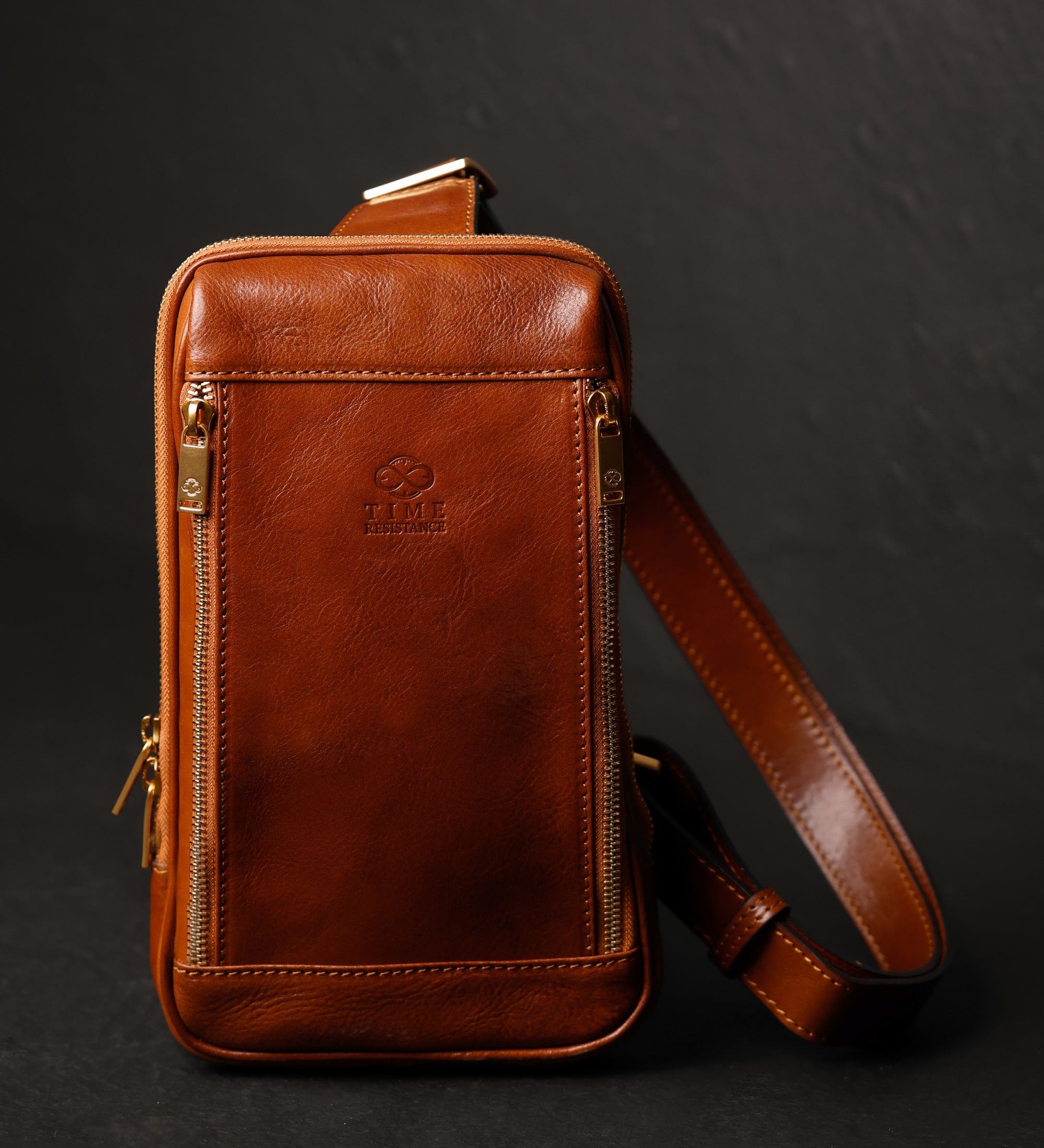 Riñonera cruzada/sling bag de cuero: Kim