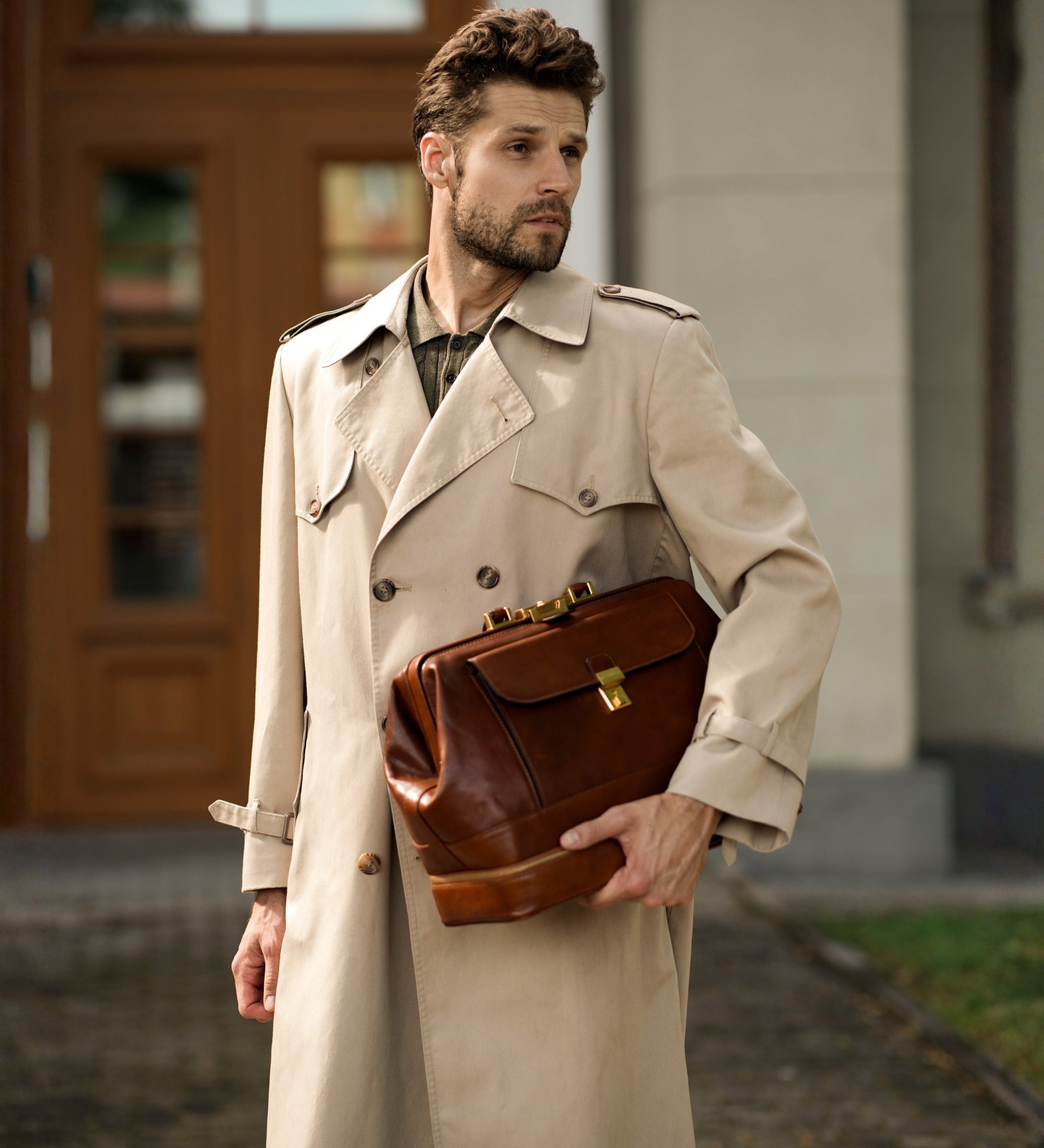 Bolso de médico de cuero italiano grande: The Master and Margarita