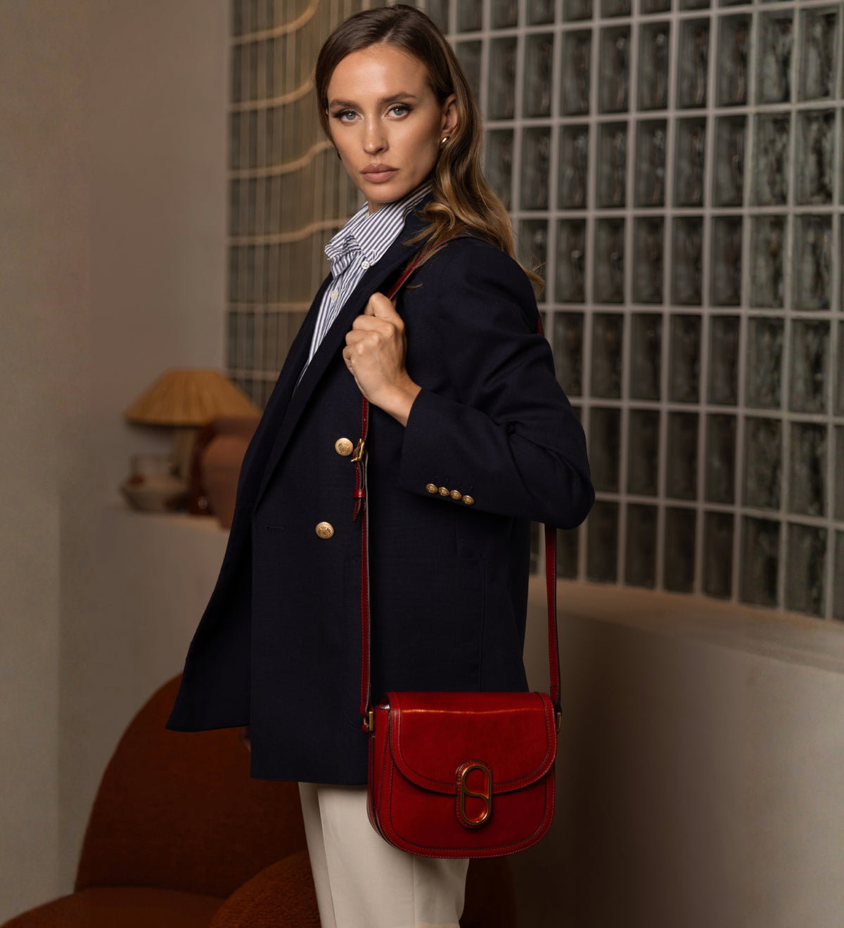 Bolso bandolera saddle de cuero para mujer: Villette