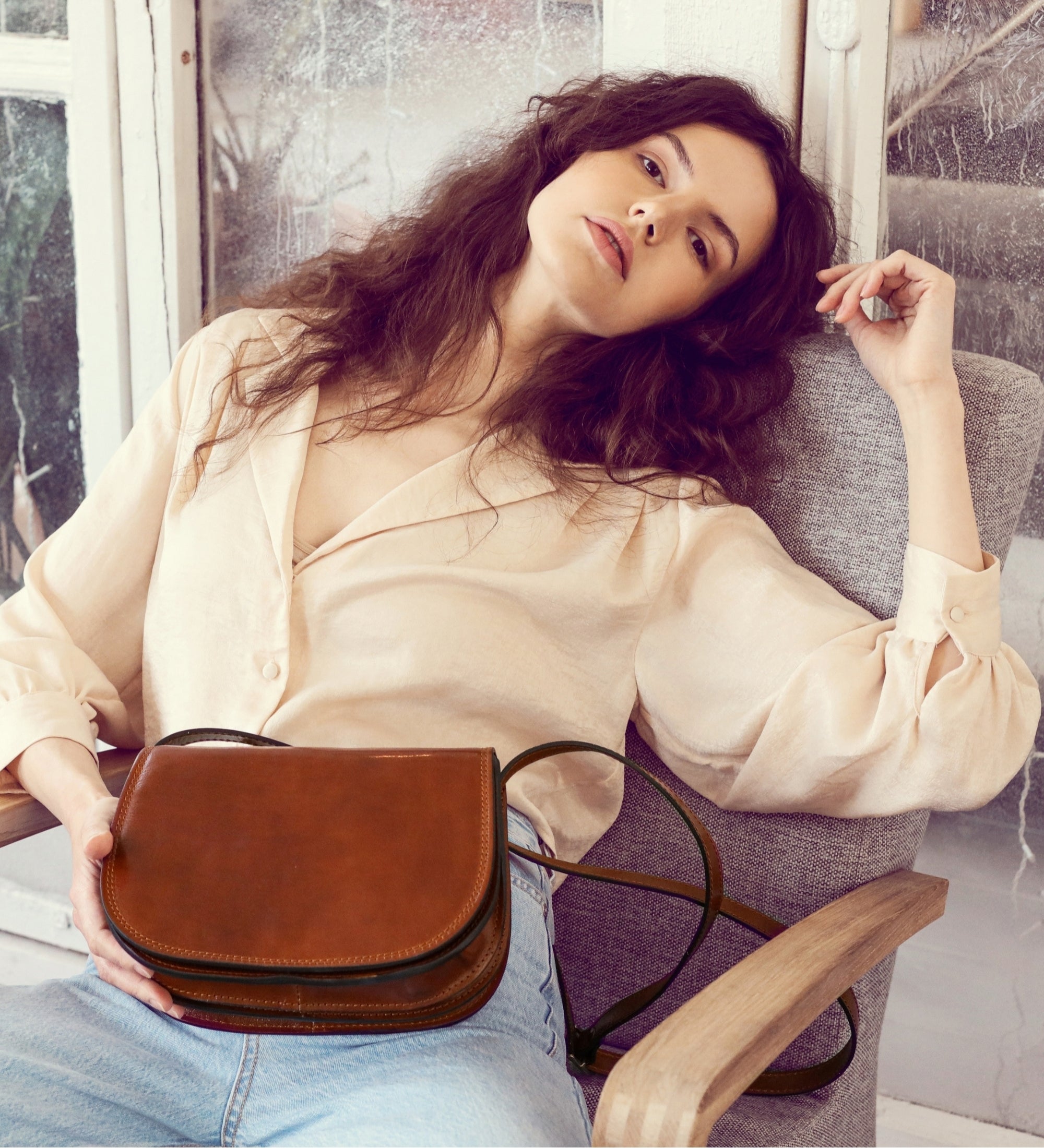 Bolso bandolera saddle de cuero para mujer: Moonfleet