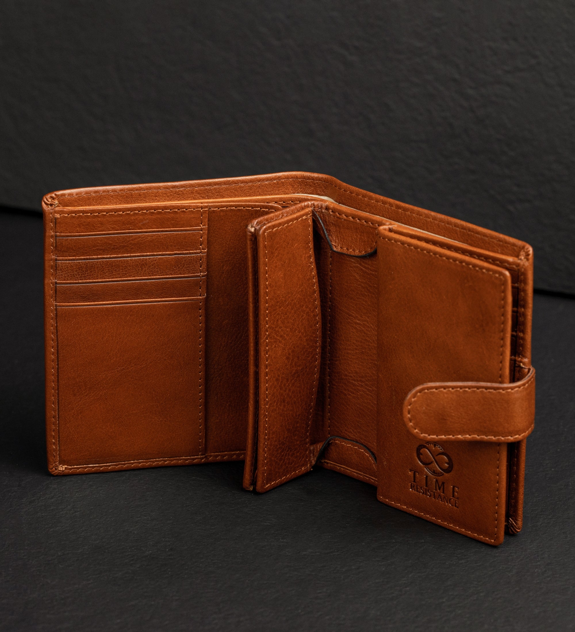 Cartera de cuero de doble compartimento y cierre a presión: Ironweed