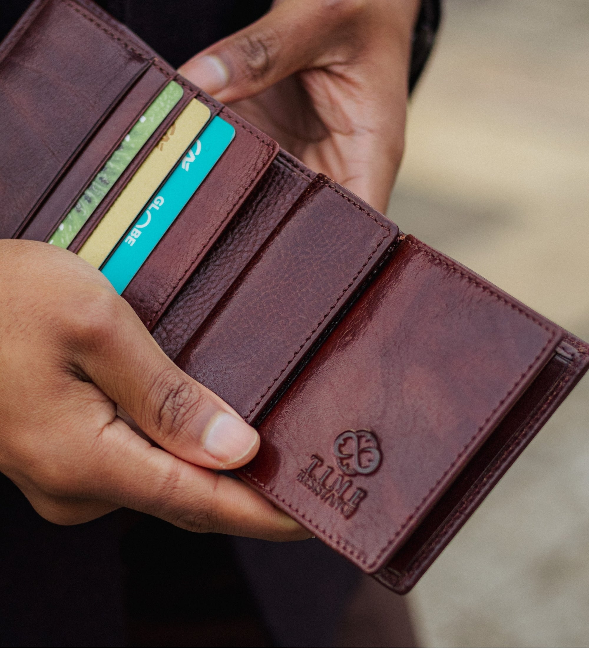Cartera de cuero de doble compartimento: Daniel