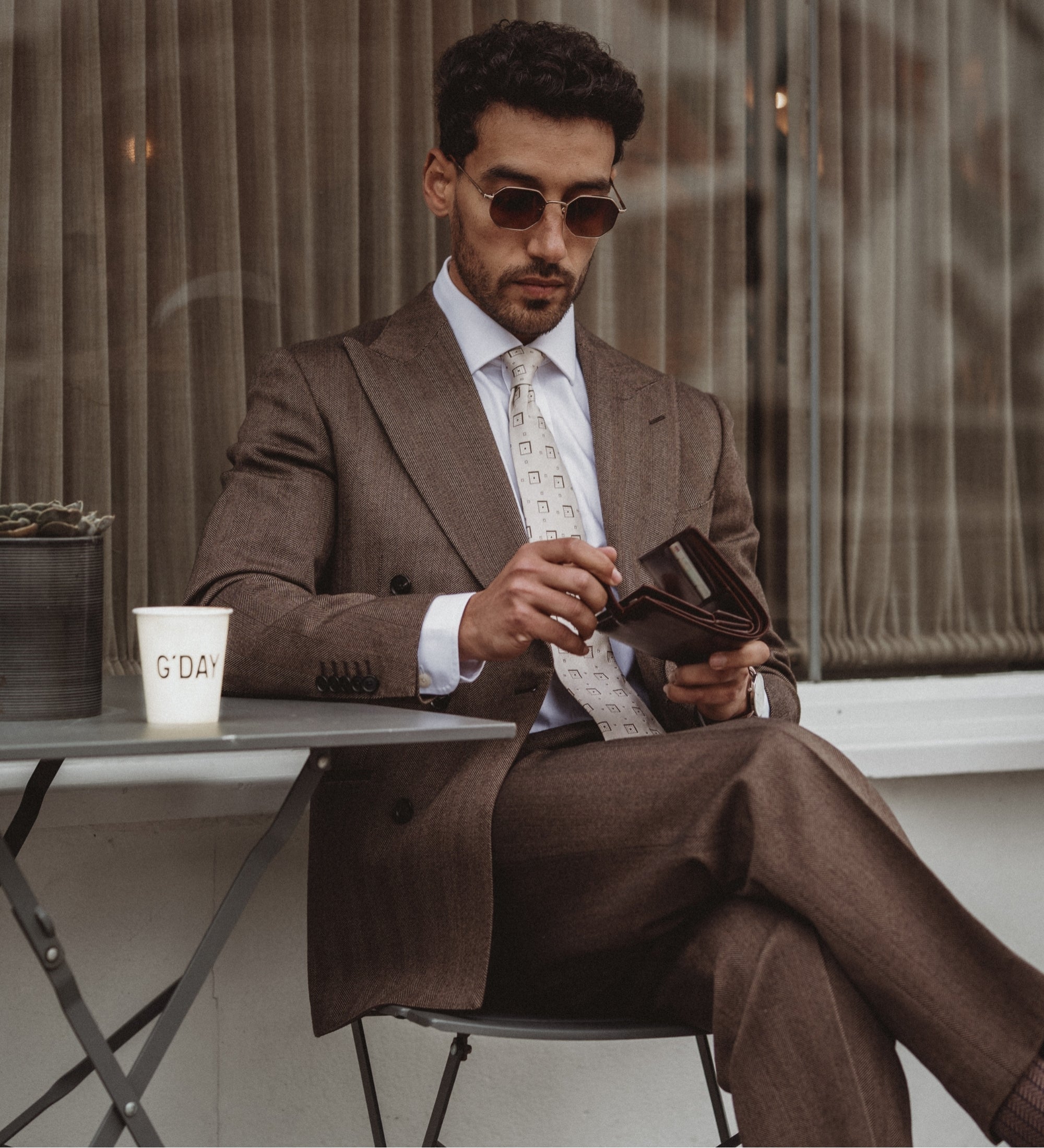 Cartera de cuero de doble compartimento y cierre a presión: Ironweed