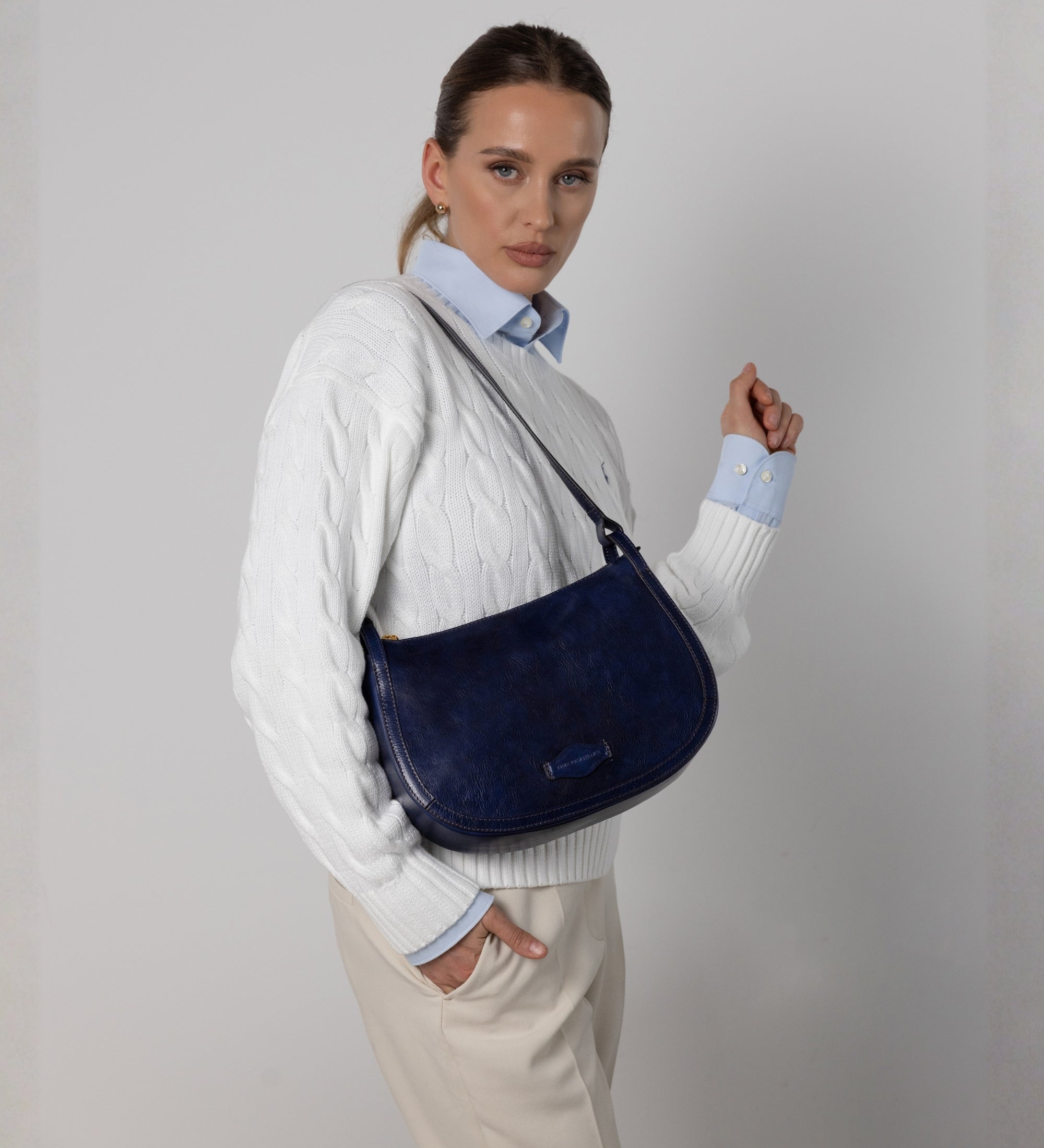Bolso hobo de cuero para mujer: La Noia