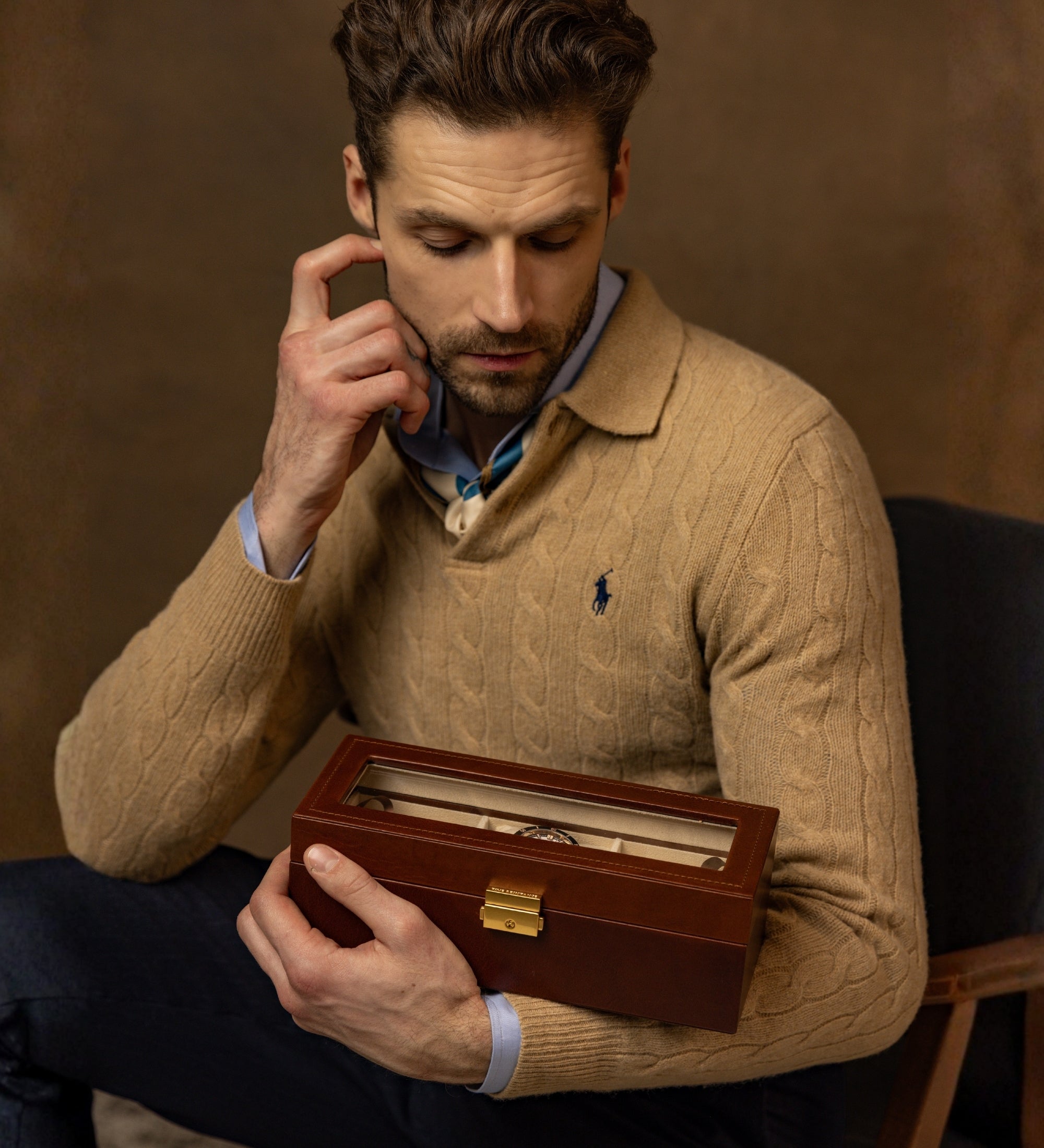 Organizador de relojes, caja para relojes de cuero: Silence