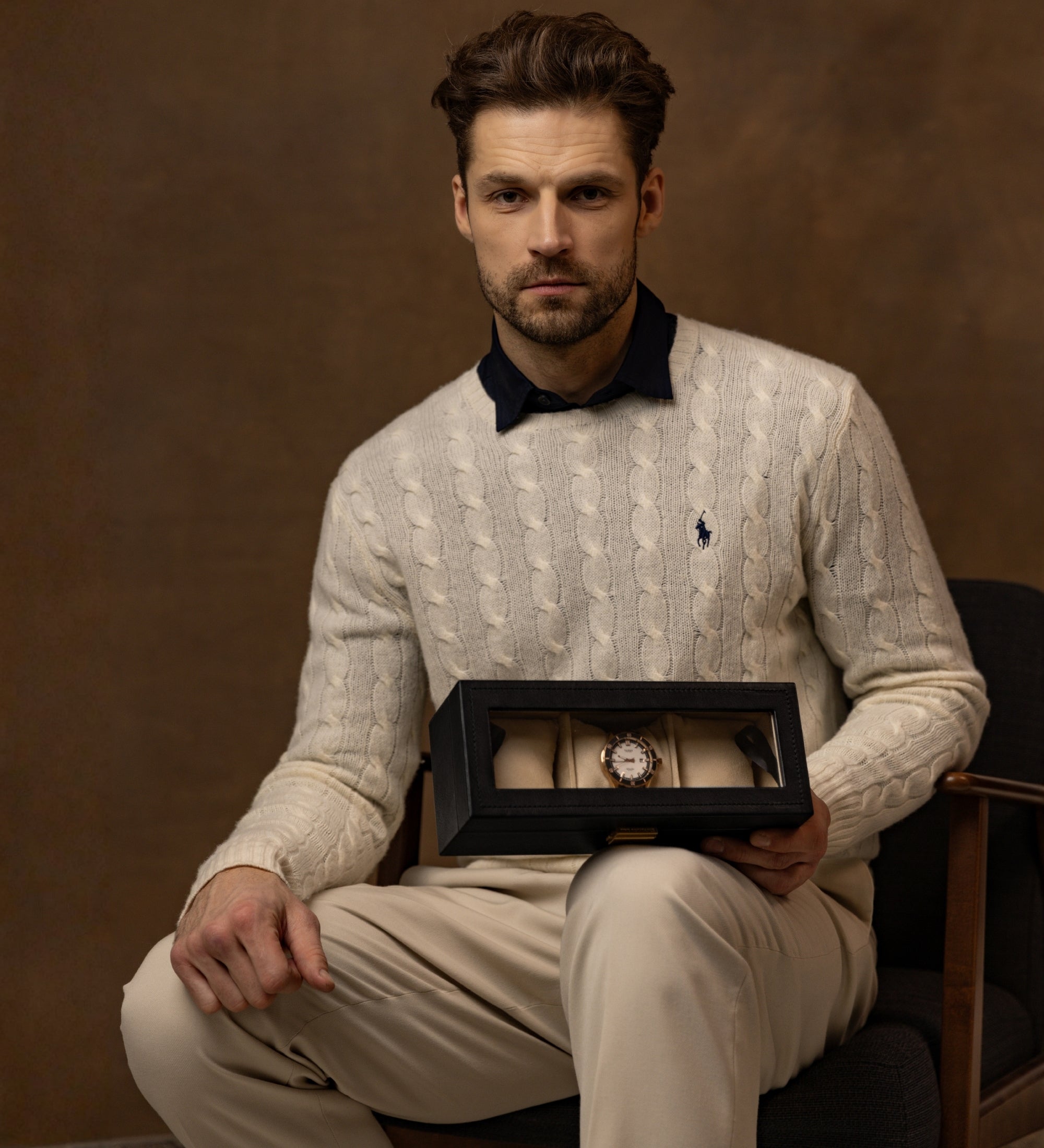 Organizador de relojes, caja para relojes de cuero: Silence