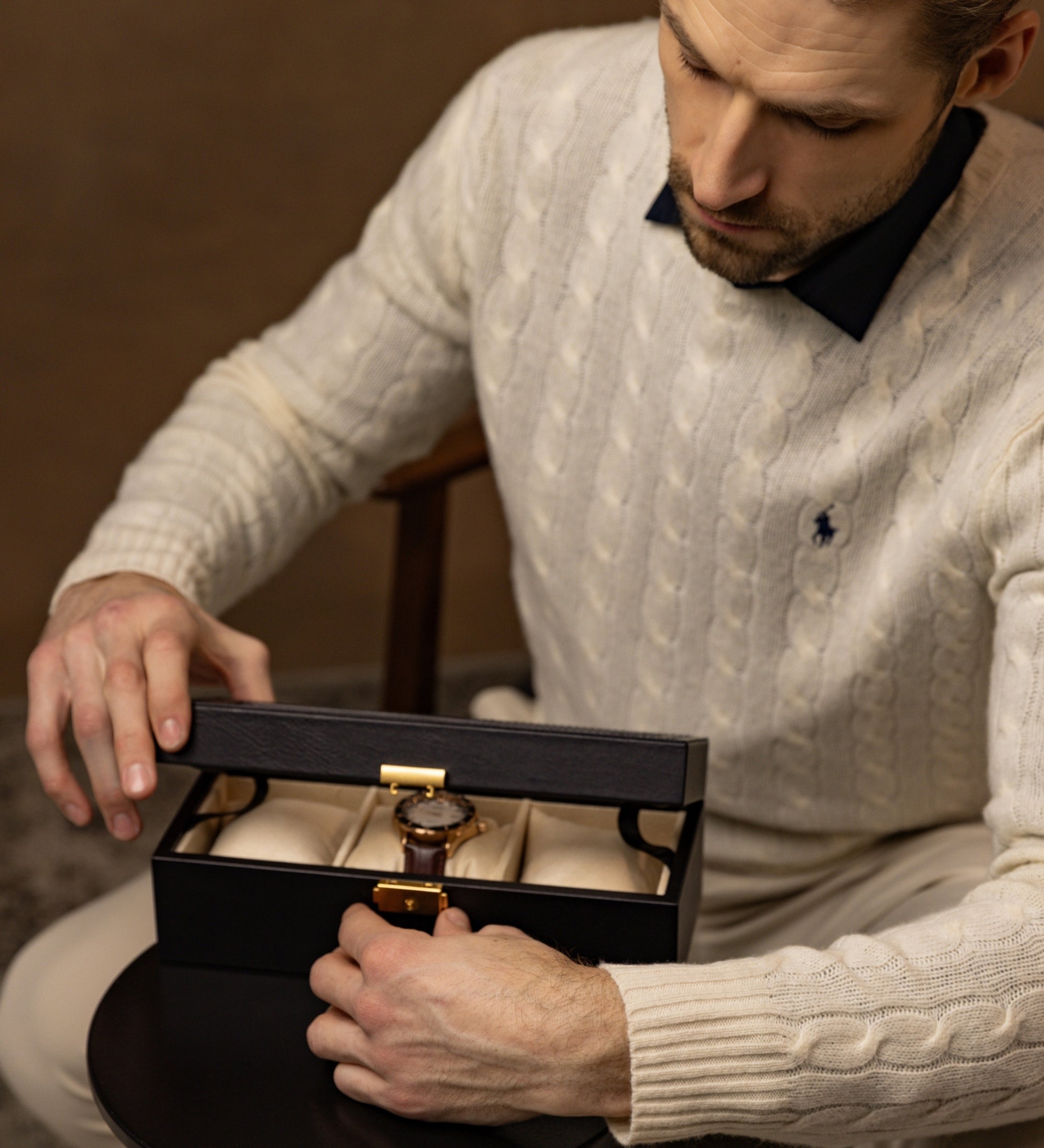 Organizador de relojes, caja para relojes de cuero: Silence