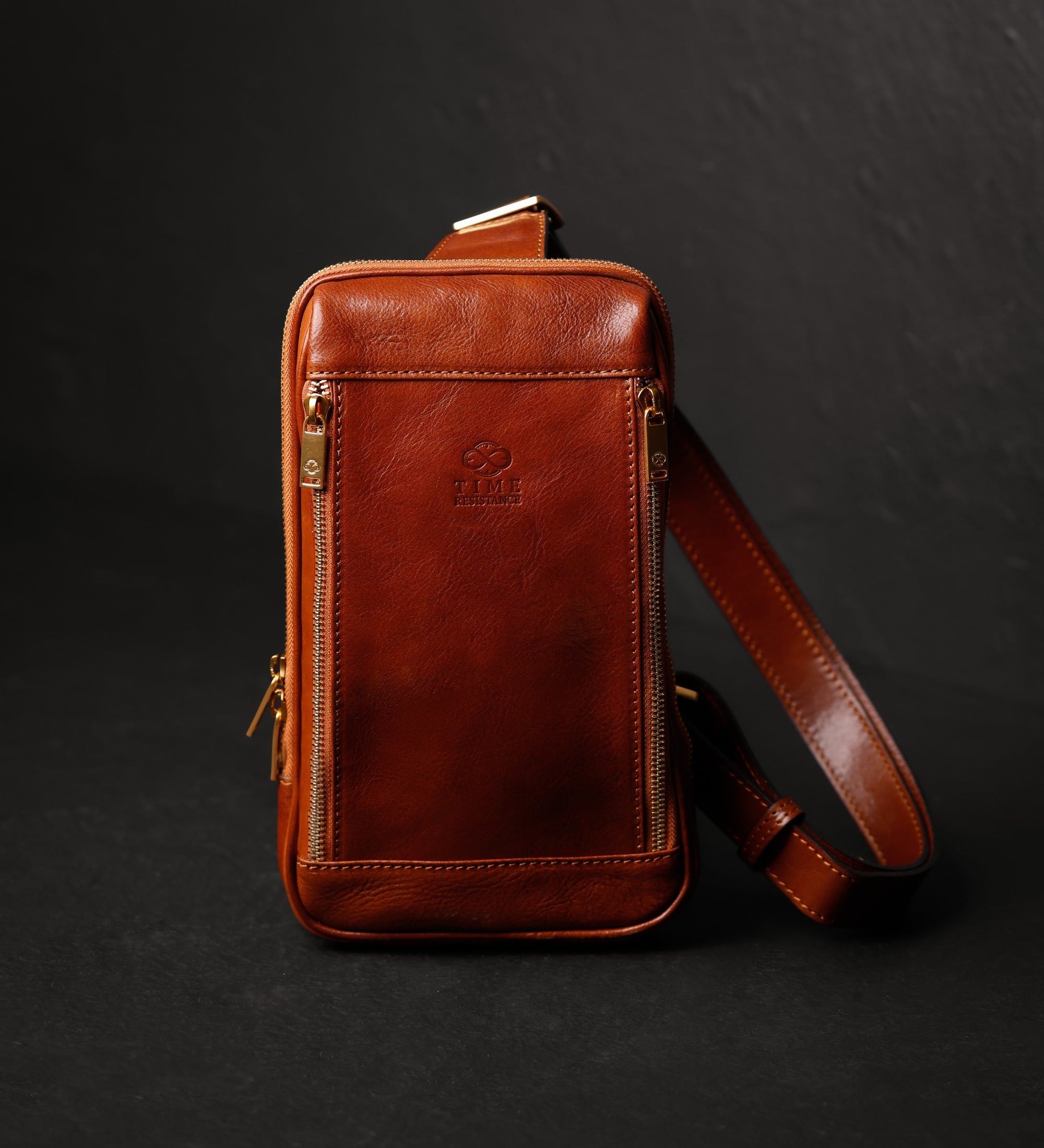 Riñonera cruzada/sling bag de cuero: Kim