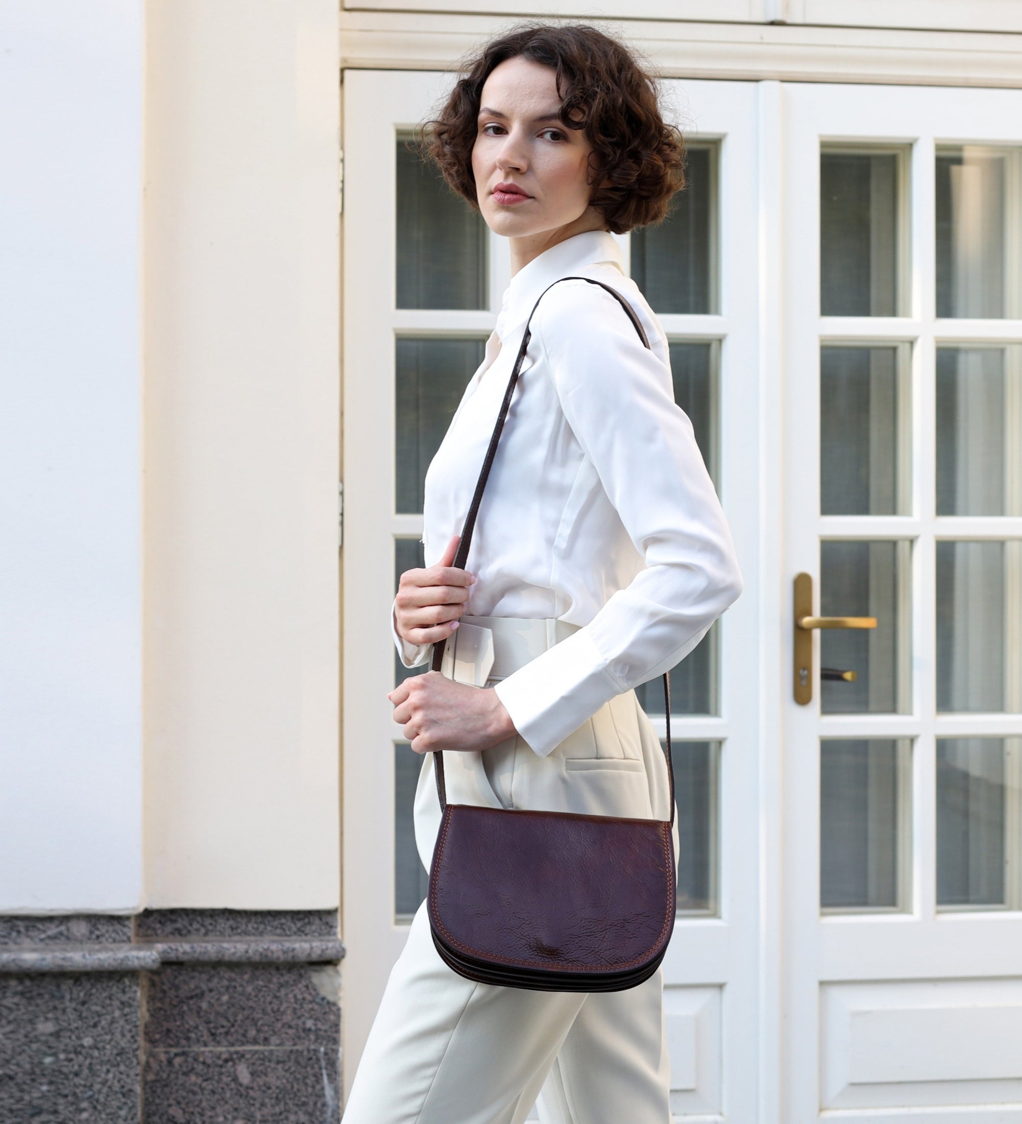 Bolso bandolera saddle de cuero para mujer: Moonfleet