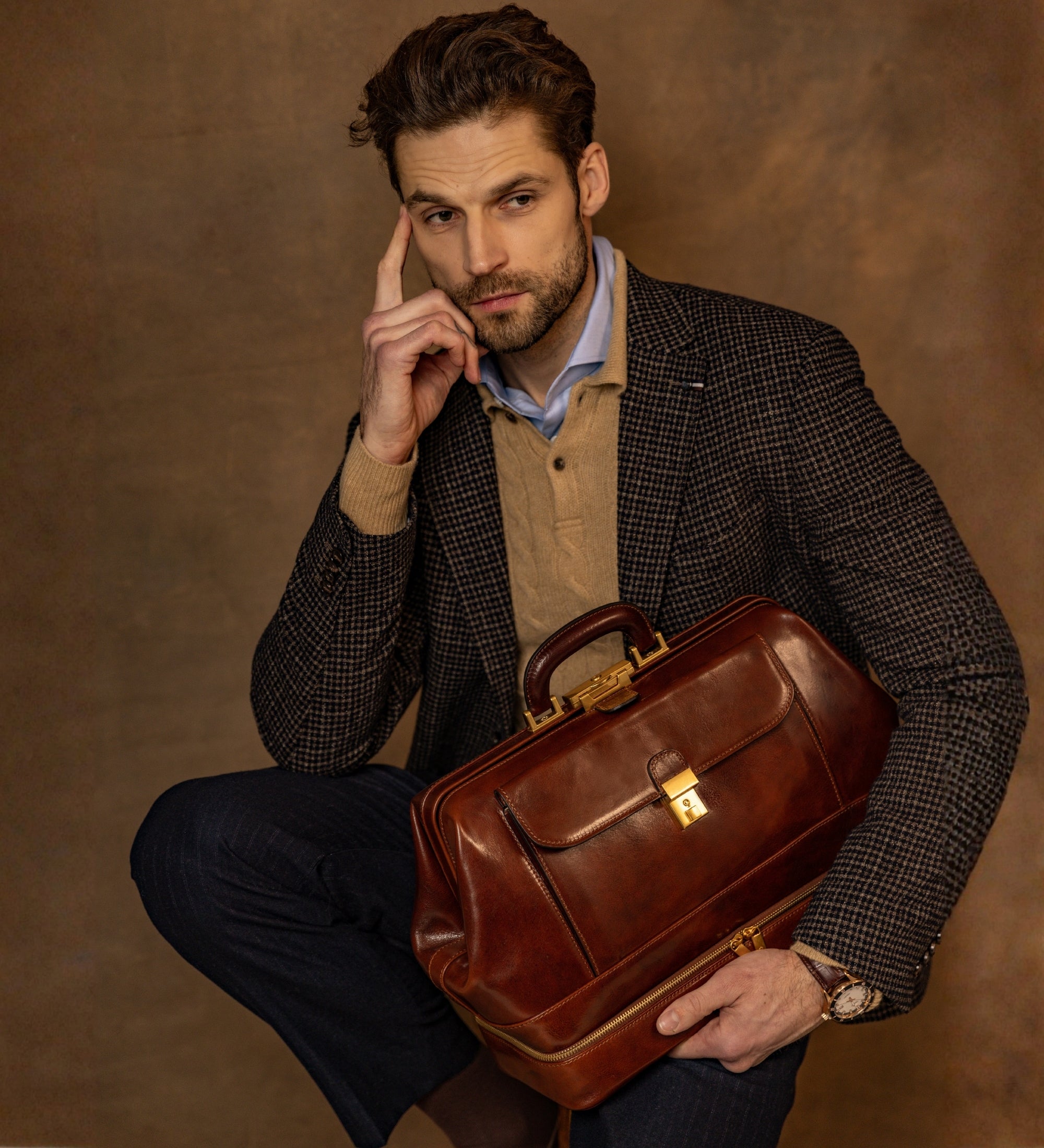 Bolso de médico de cuero italiano grande: The Master and Margarita