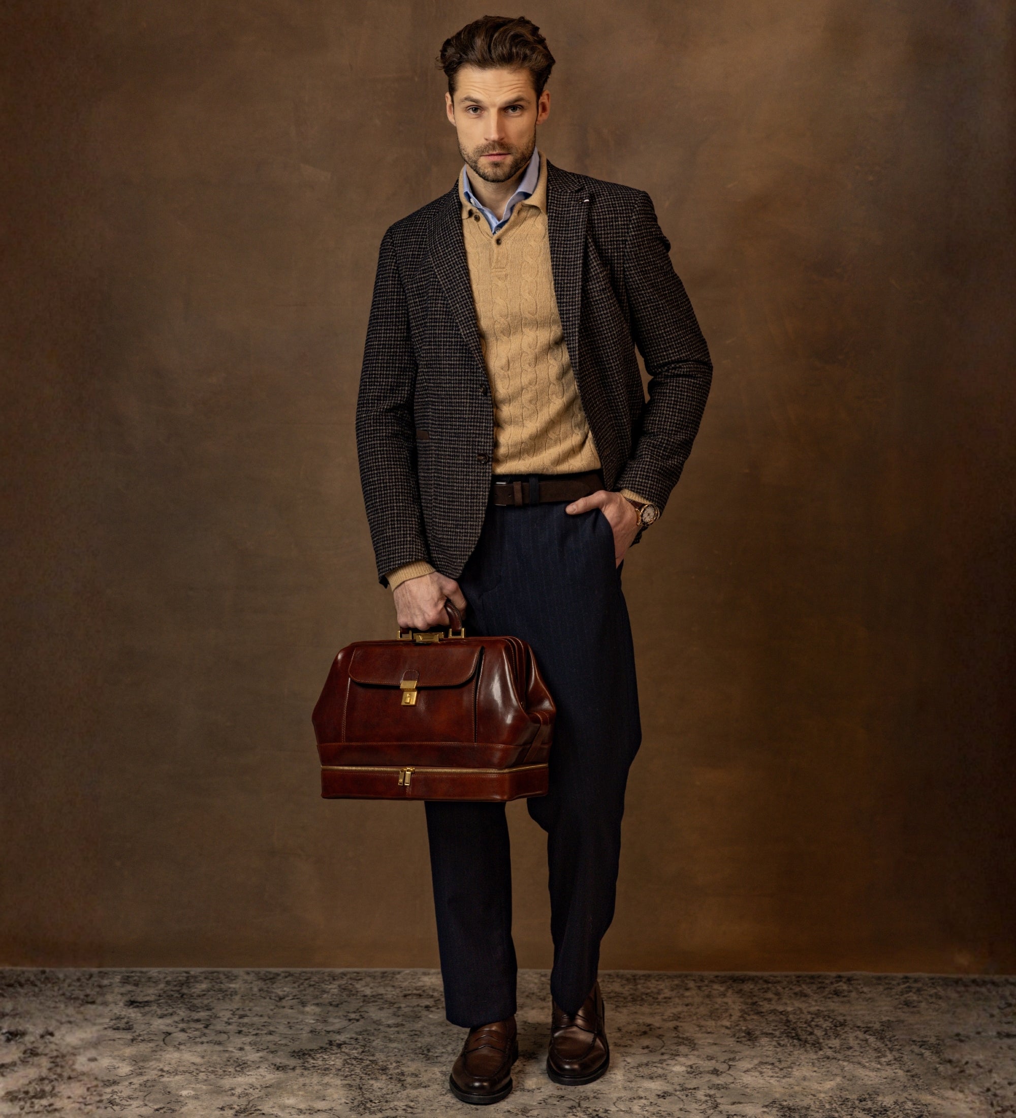 Bolso de médico de cuero italiano grande: The Master and Margarita