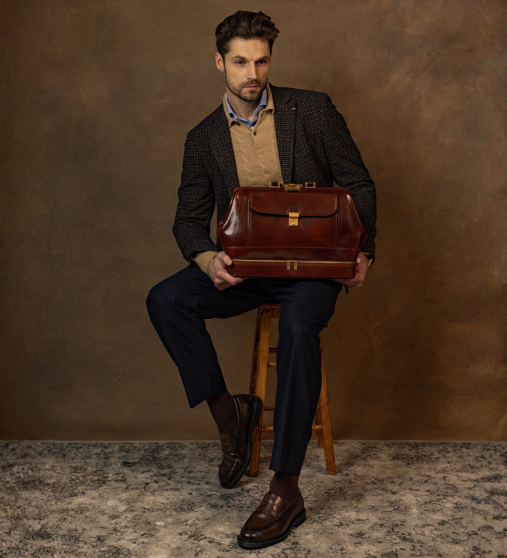 Bolso de médico de cuero italiano grande: The Master and Margarita