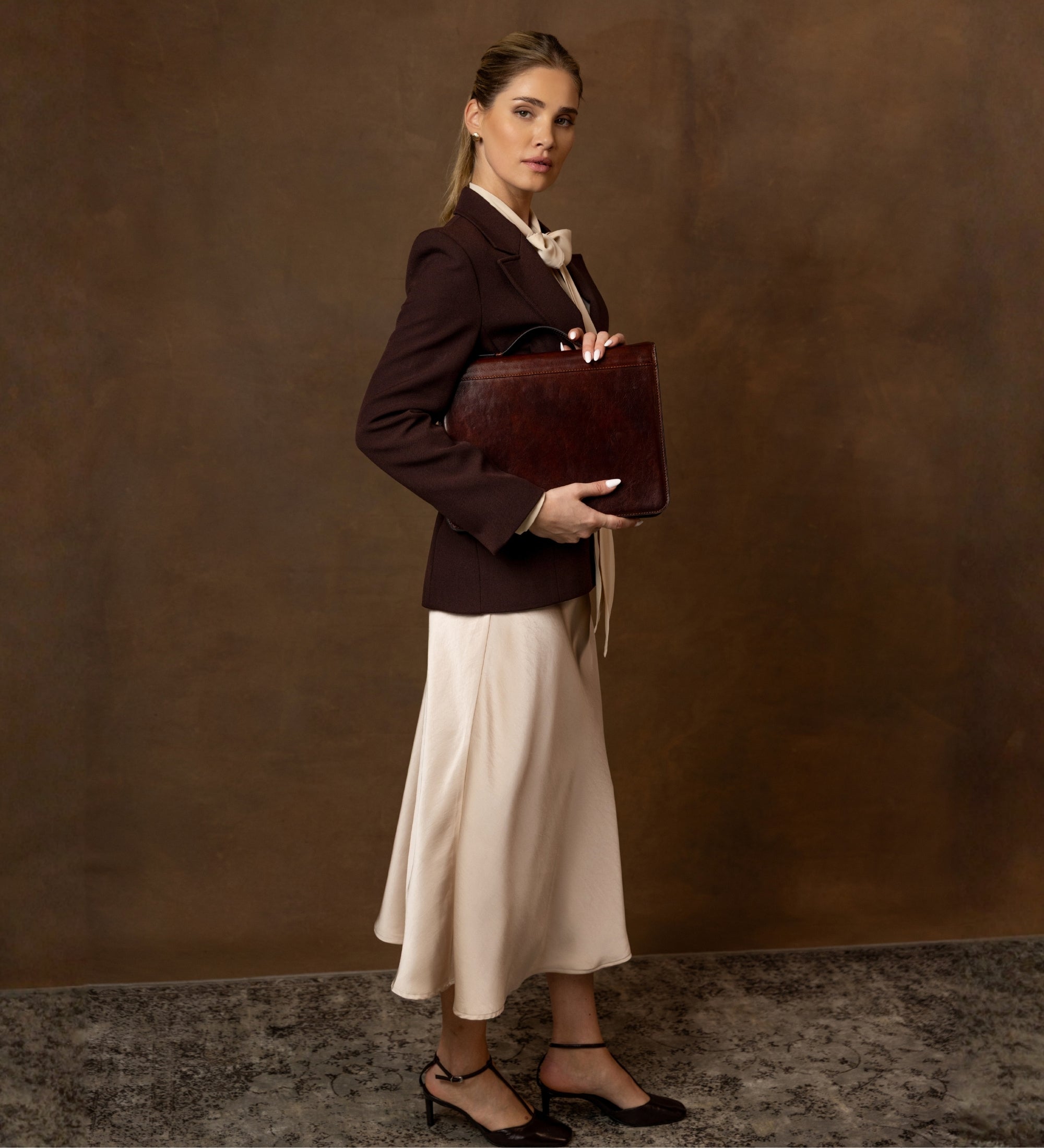 Portadocumentos de cuero con carpeta para mujer: Joy in the Morning