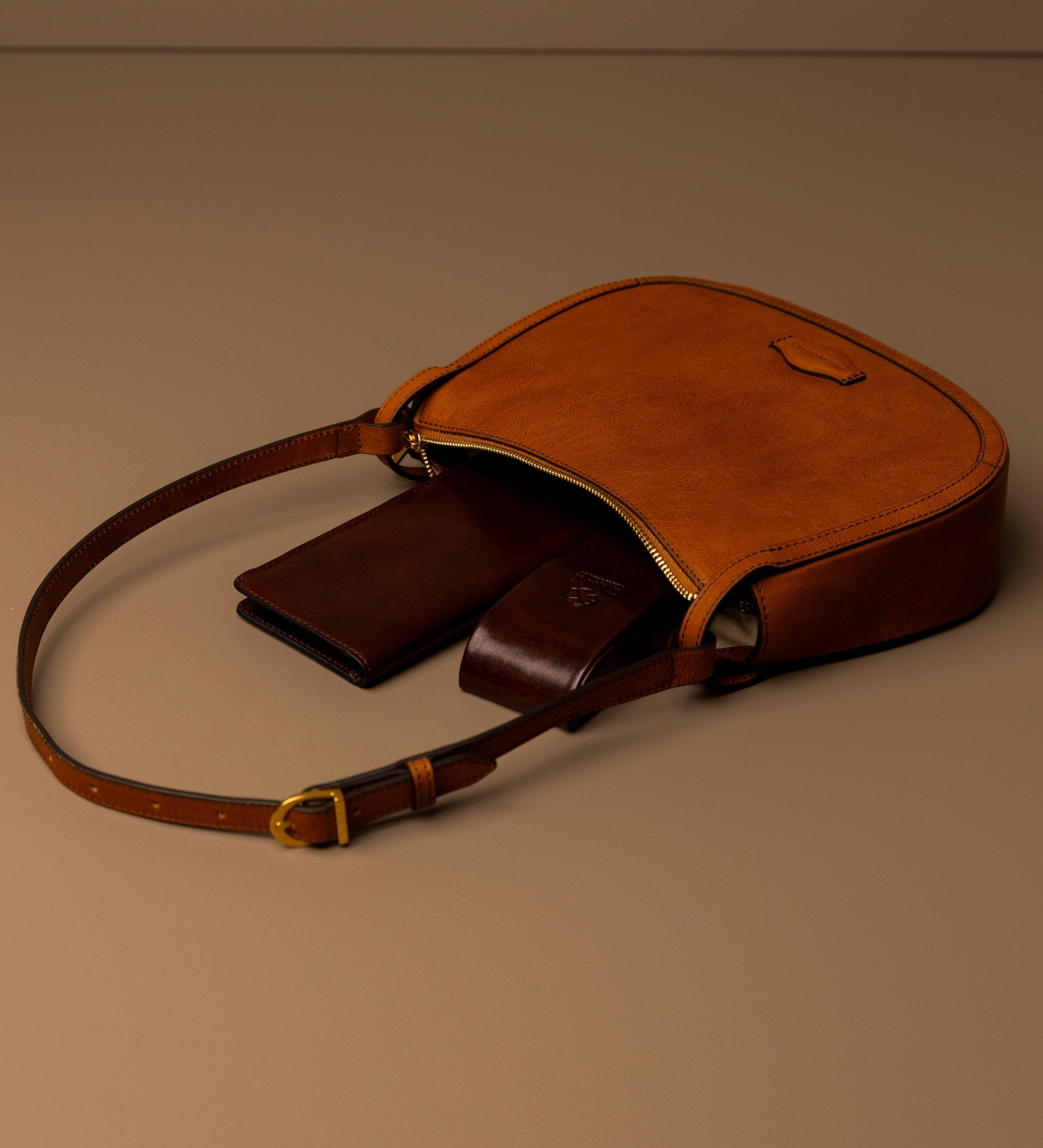 Bolso hobo de cuero para mujer: La Noia