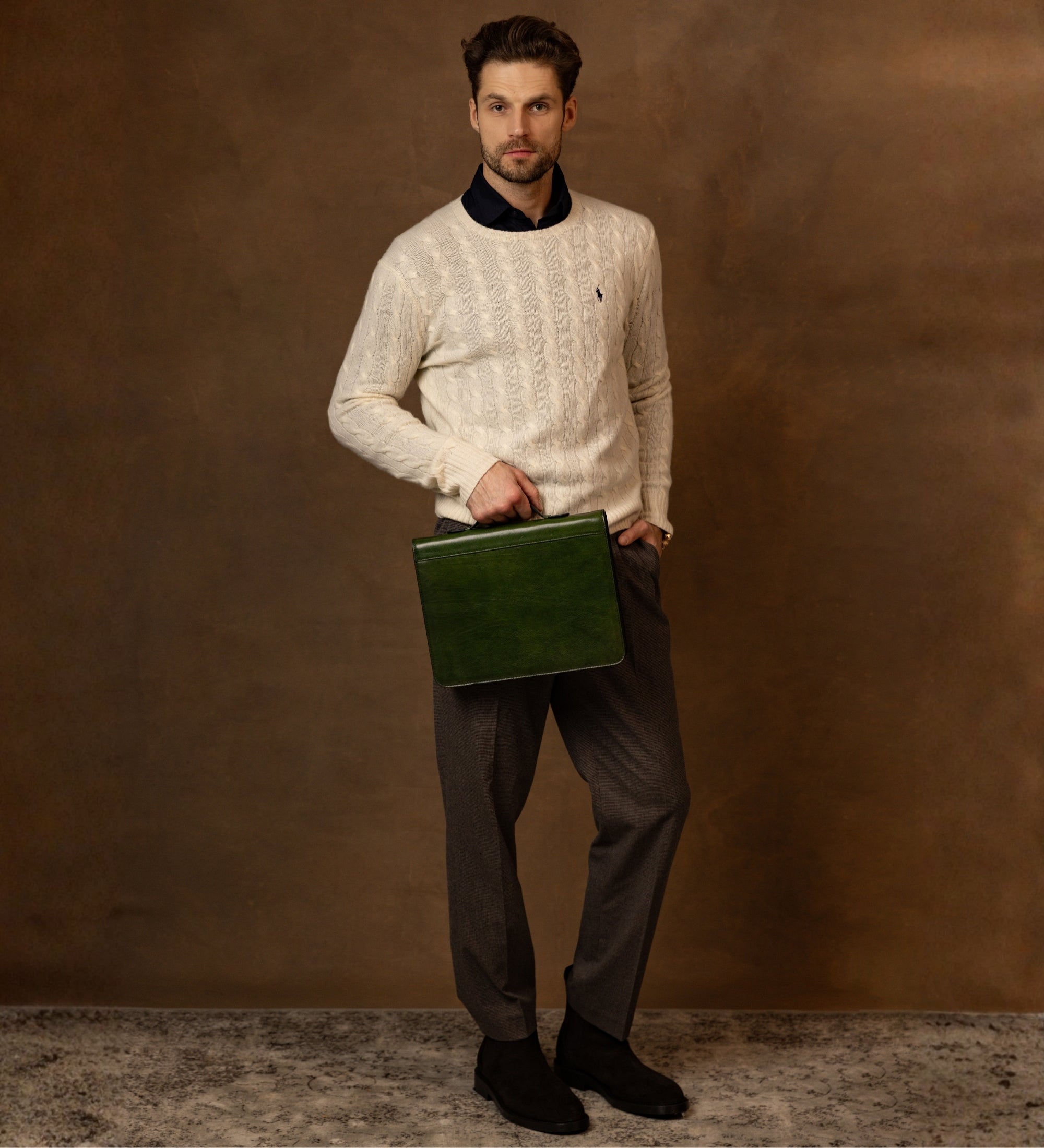 Portadocumentos de cuero con carpeta: Joy in the Morning