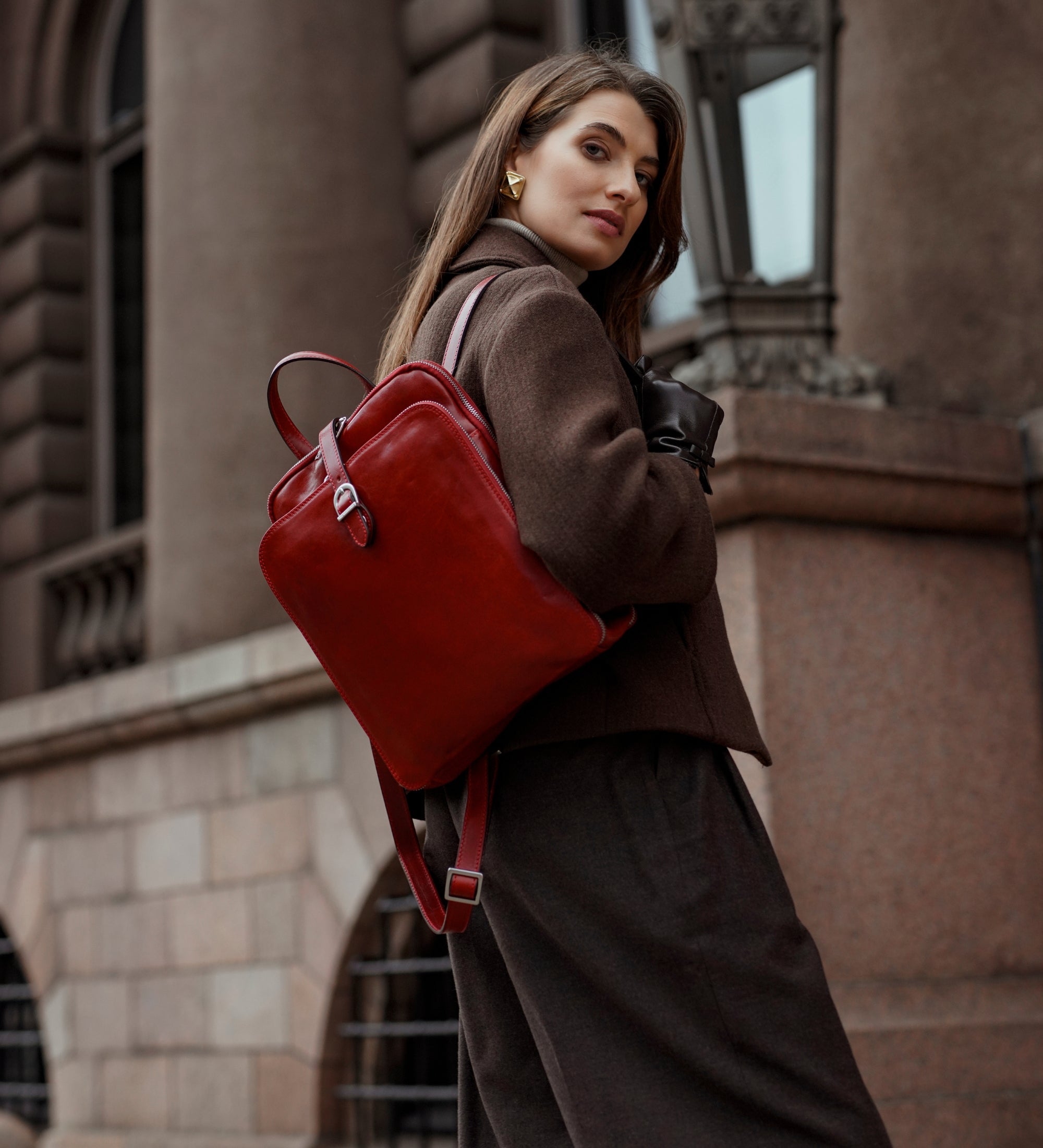 Bolso de hombro/mochila de cuero convertible para mujer: Clarissa