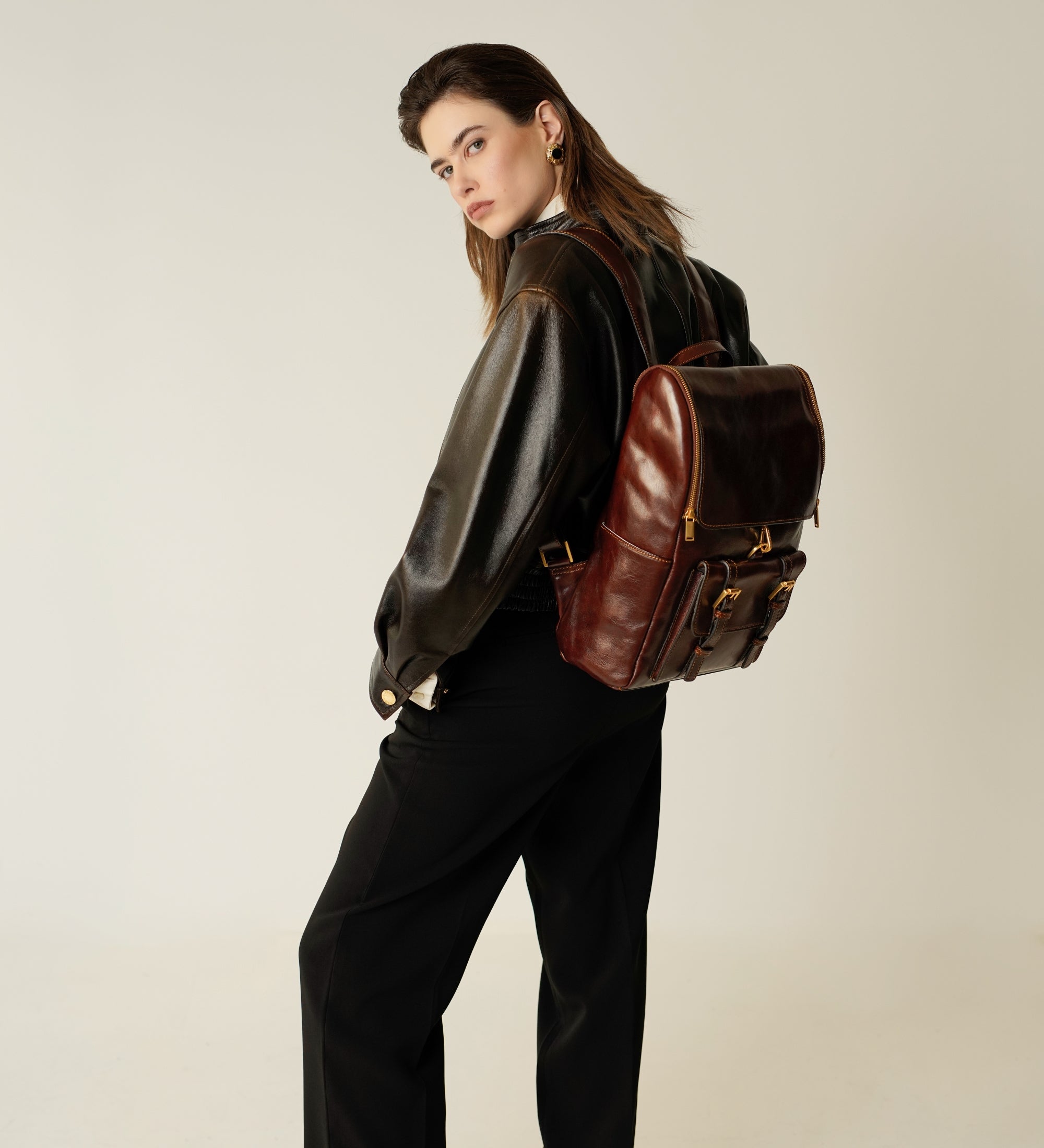 Mochila de cuero grande para mujer: The Odyssey