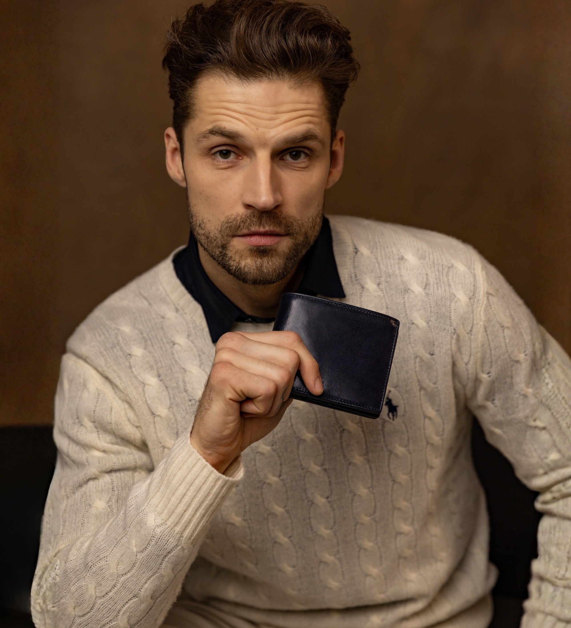 Cartera de cuero de doble compartimento: Daniel