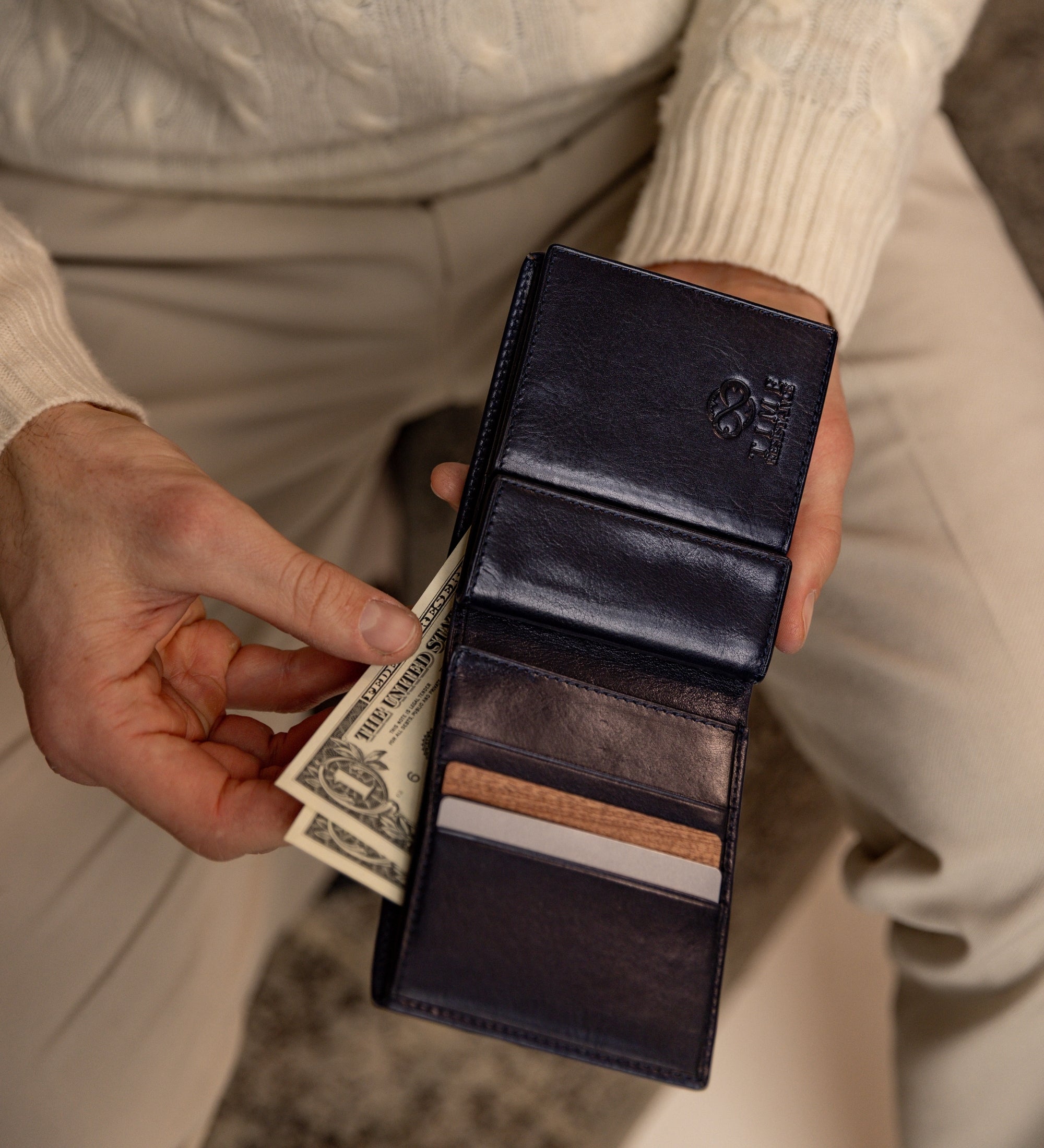 Cartera de cuero de doble compartimento: Daniel