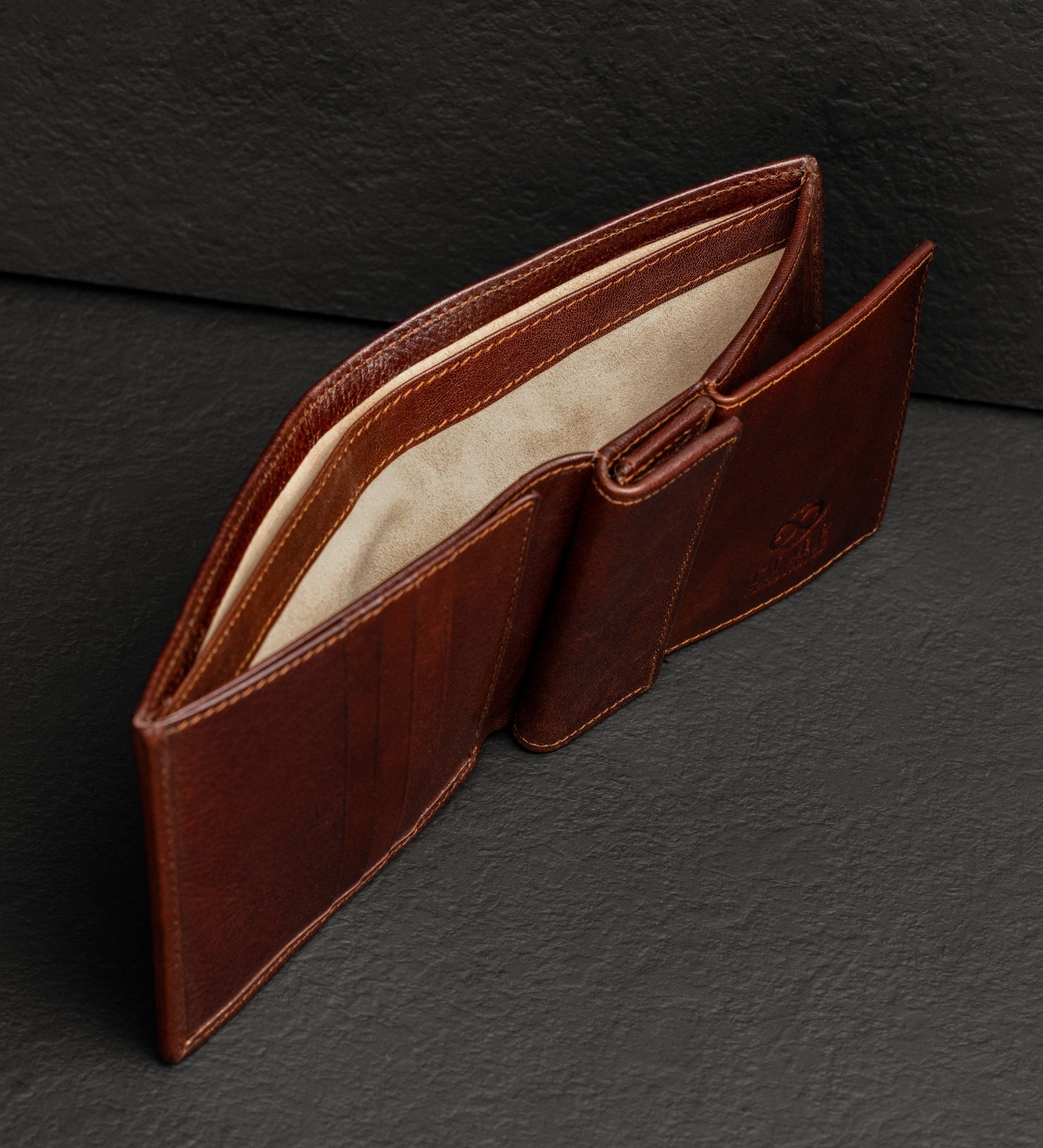Cartera de cuero de doble compartimento: Daniel